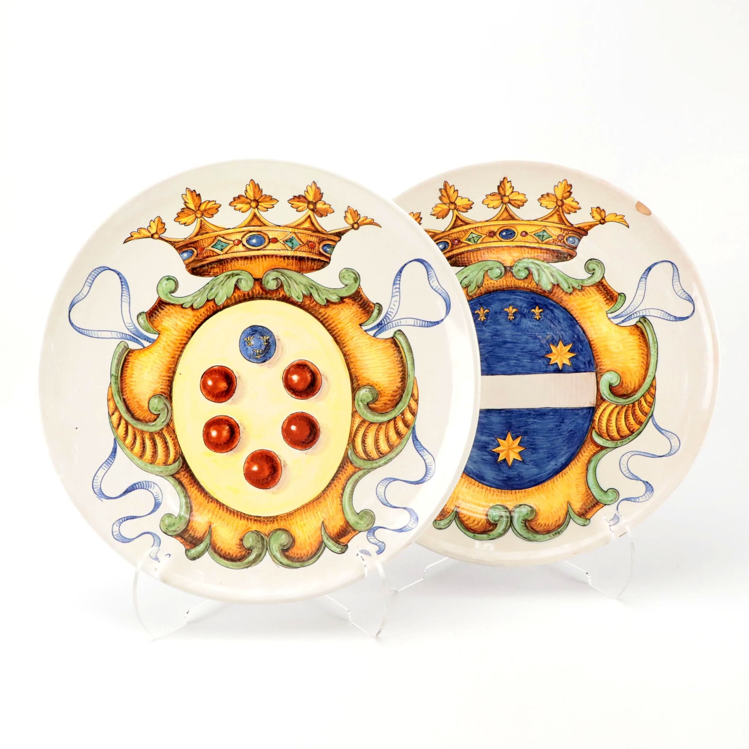 Italian Majolica with Medici and Serristori Coat of Arms