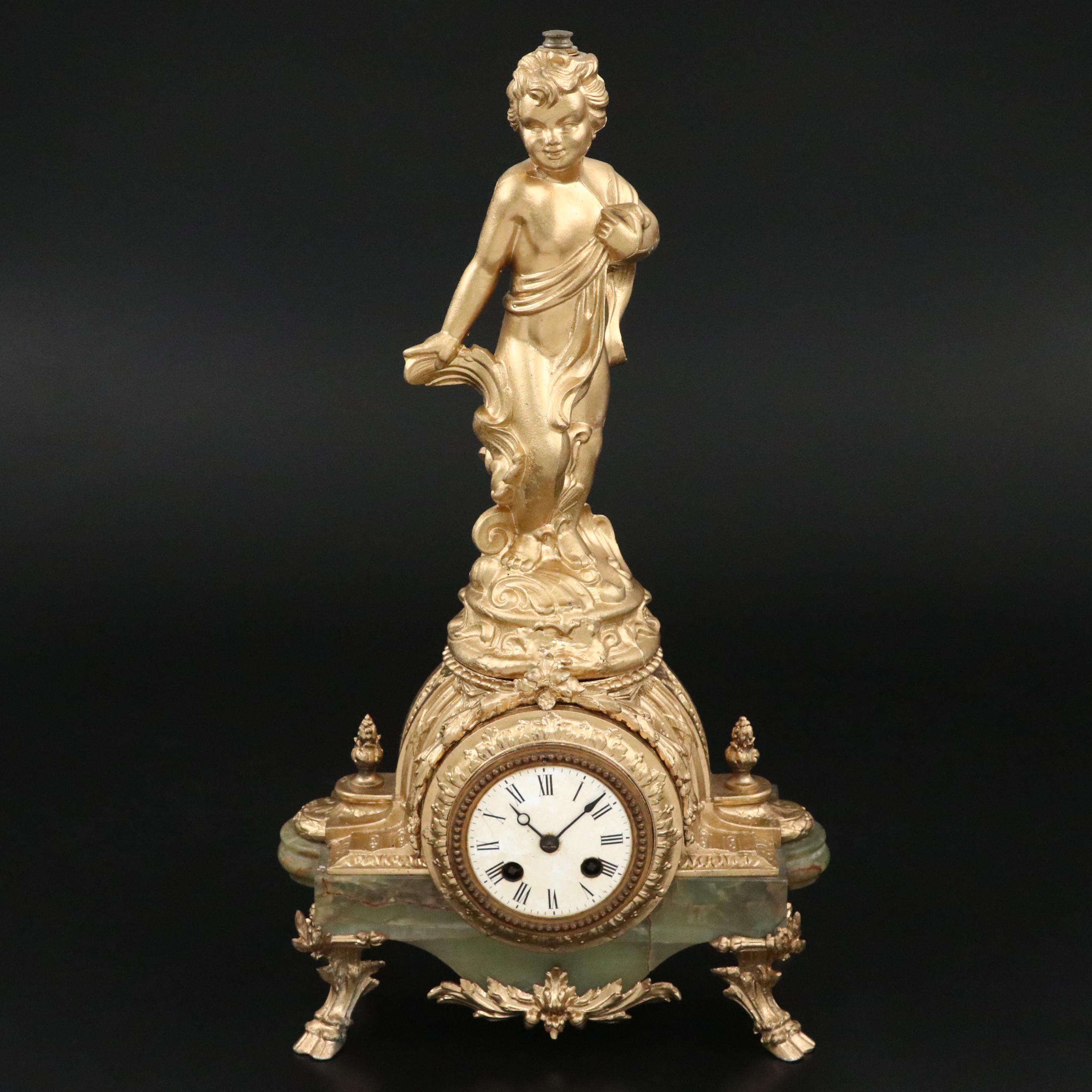 Napoleon III Style Figural Mantel Clock