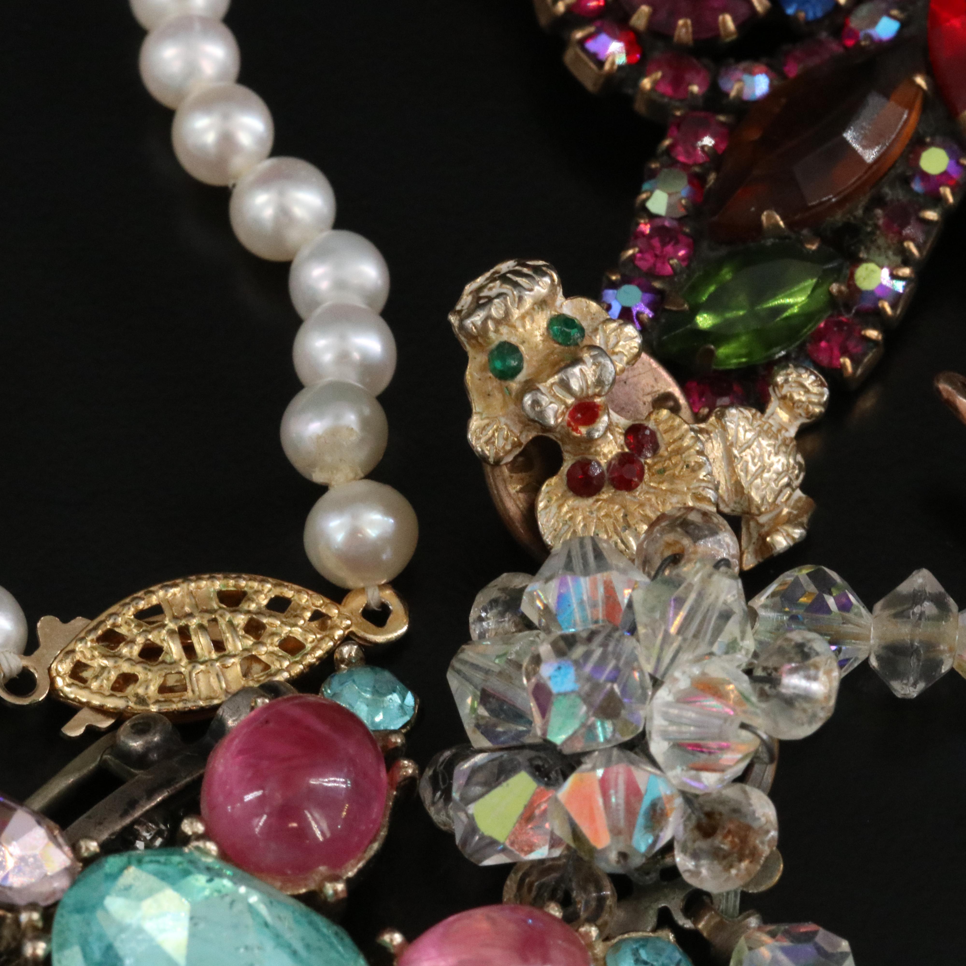 Pearls and Crystal in Vintage Jewelry Selection