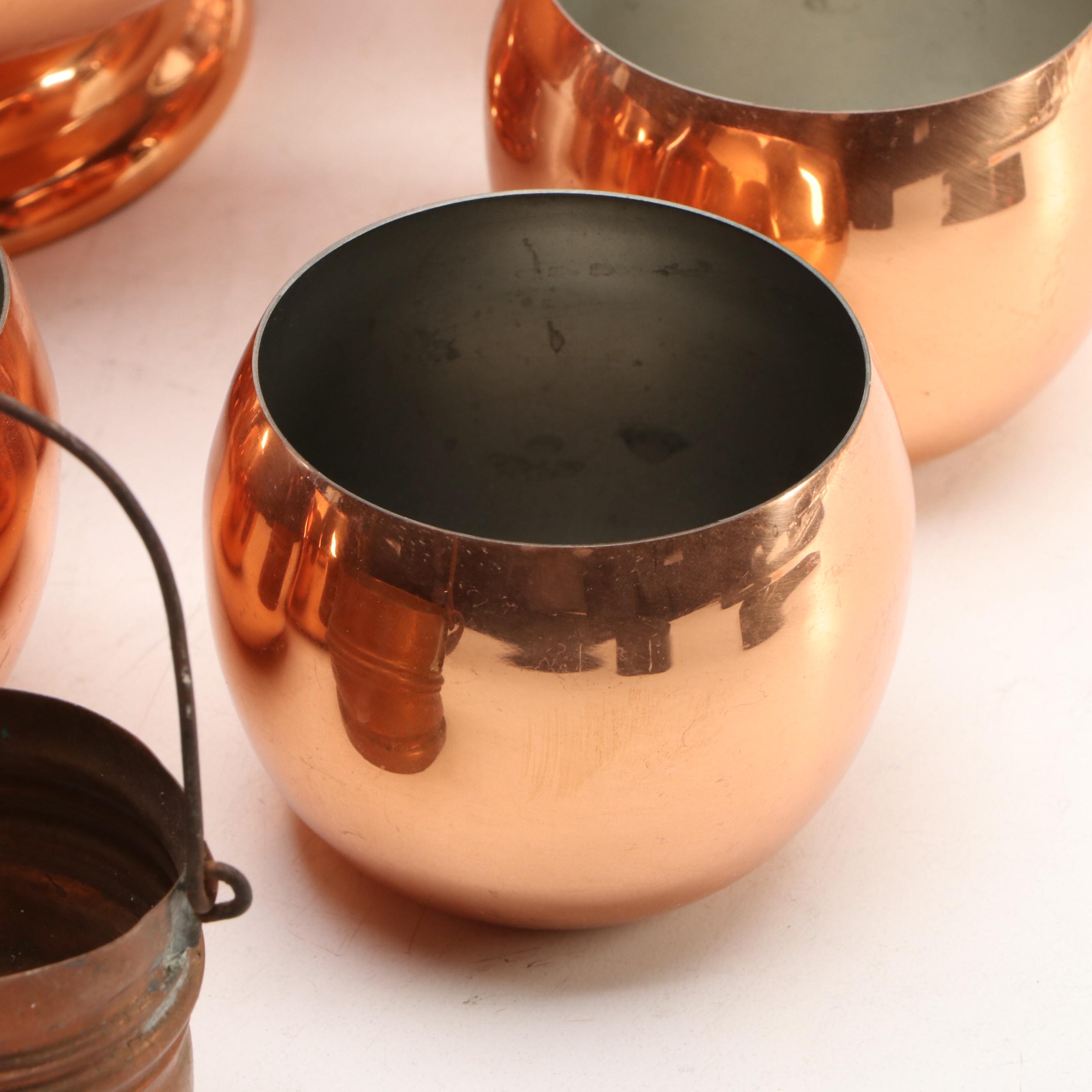 Coppercraft Guild Copper Cocktail Glasses, Ice Bucket and More