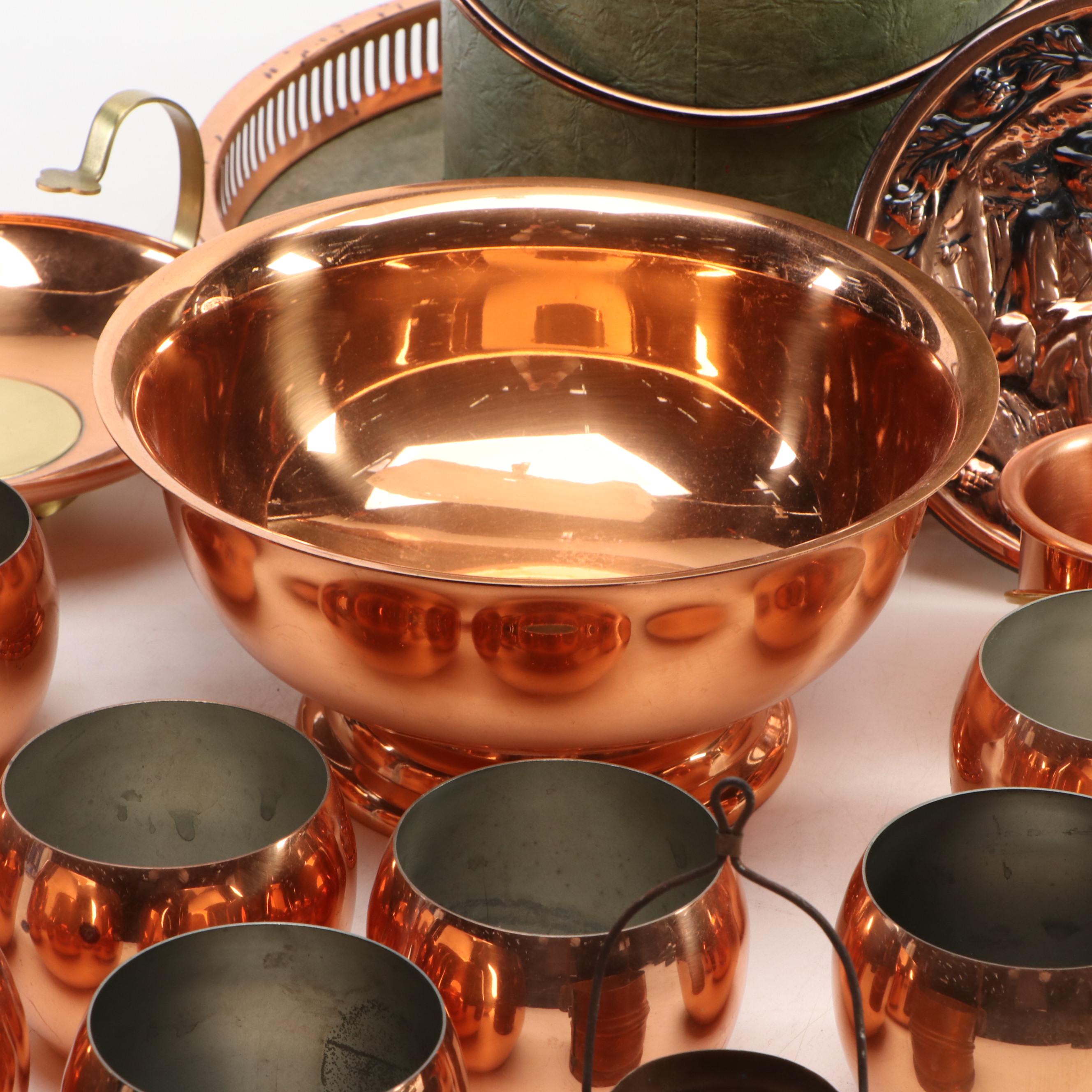 Coppercraft Guild Copper Cocktail Glasses, Ice Bucket and More