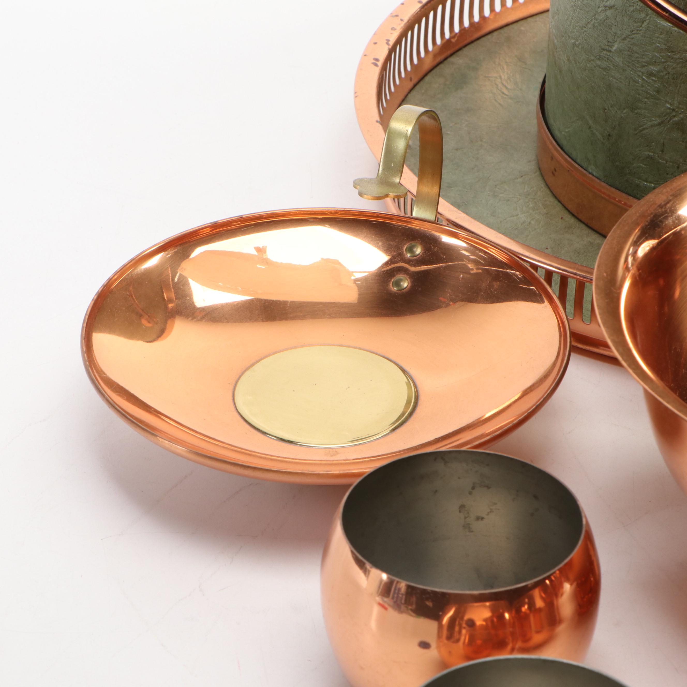 Coppercraft Guild Copper Cocktail Glasses, Ice Bucket and More