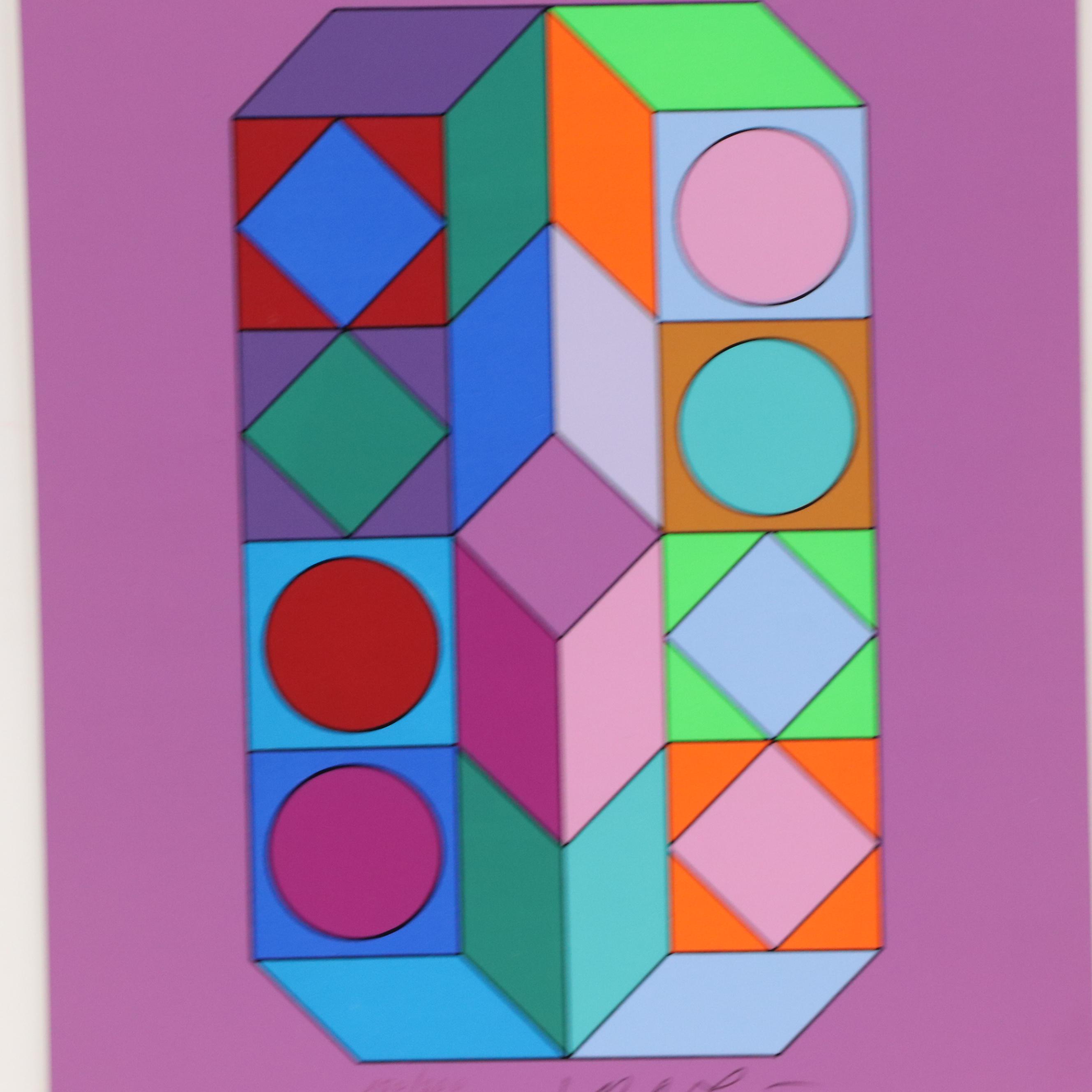 Victor Vasarely Op Art Serigraph "Sonora 3," Circa 1976