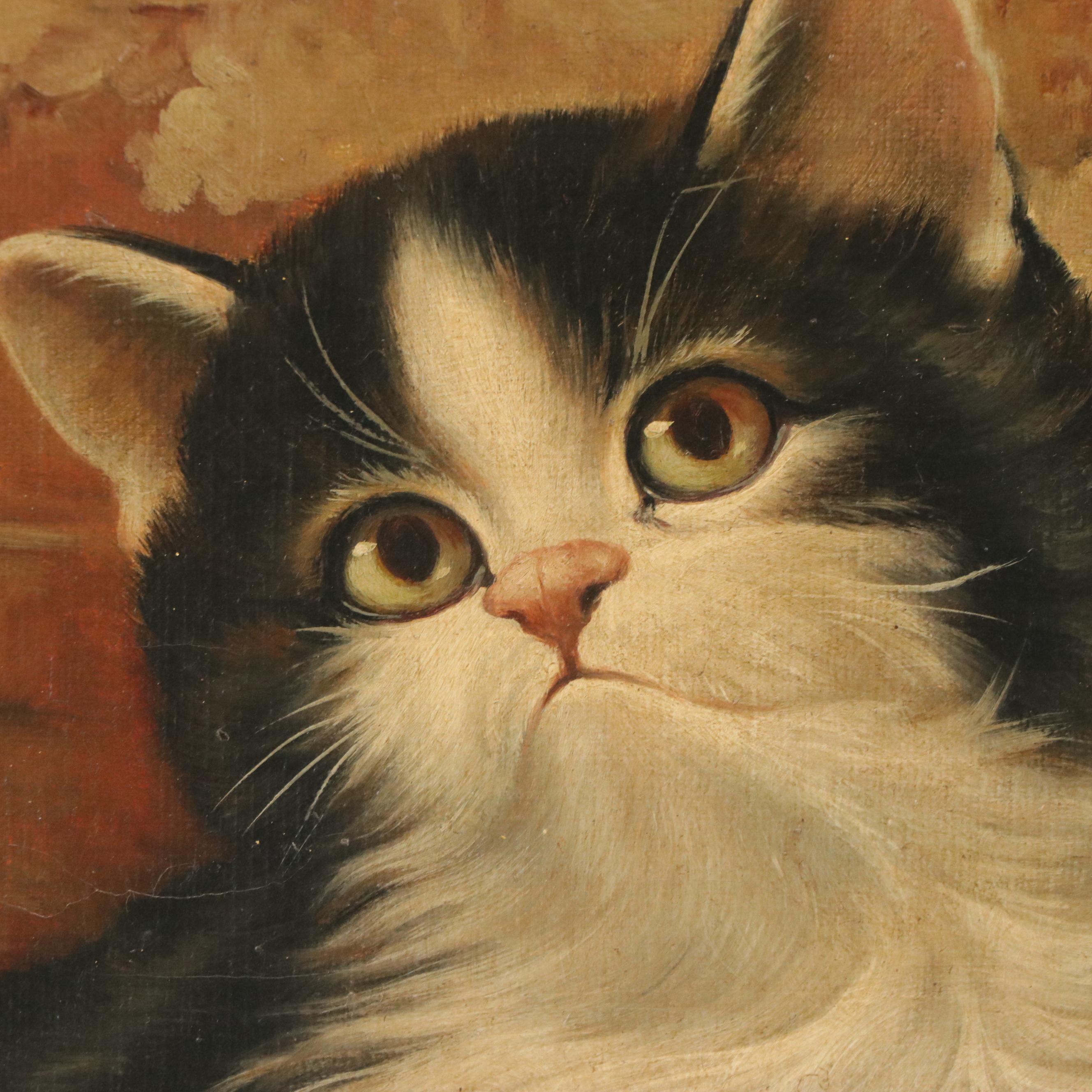 Sutton Fine Art Oil Painting of Kitten, 20th Century