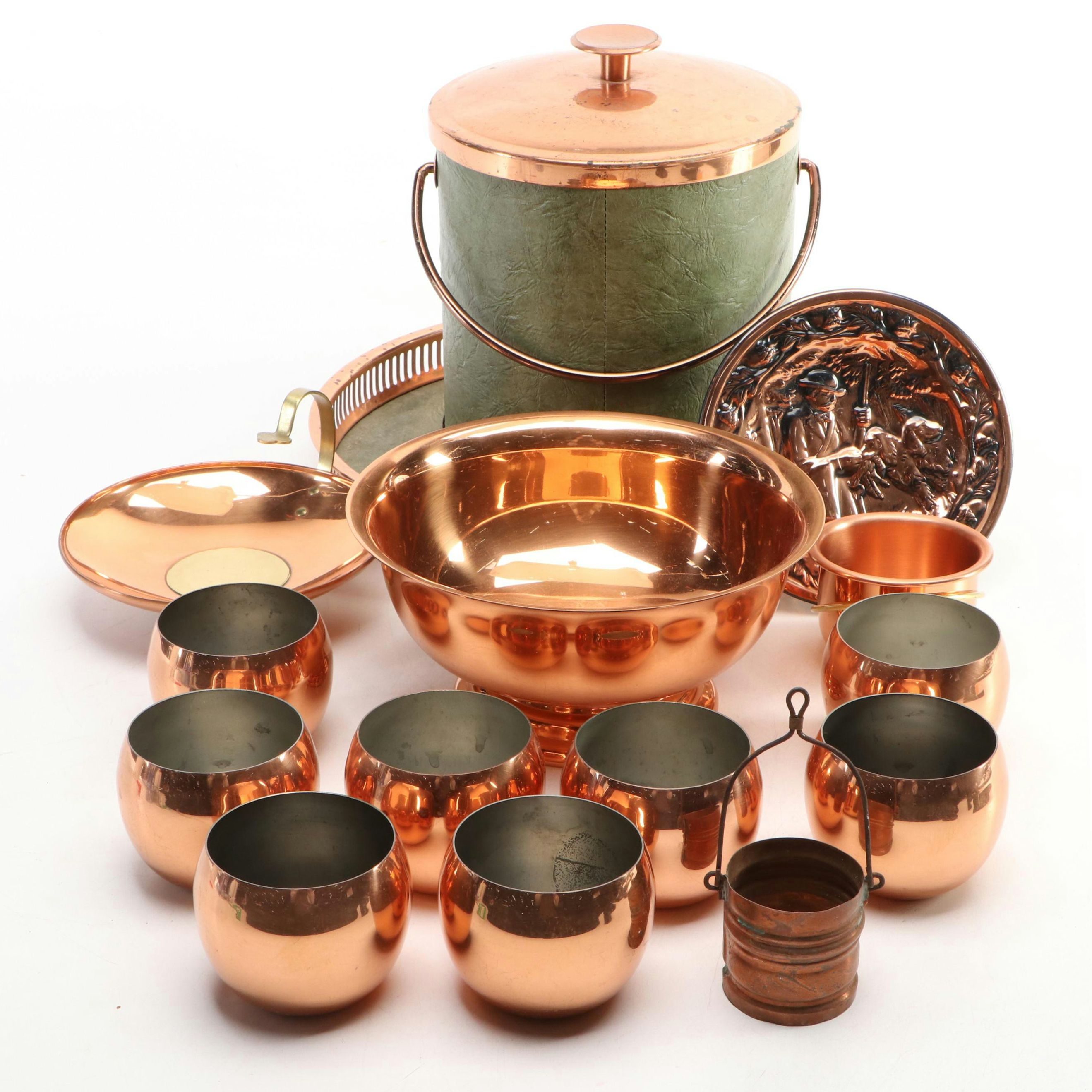 Coppercraft Guild Copper Cocktail Glasses, Ice Bucket and More