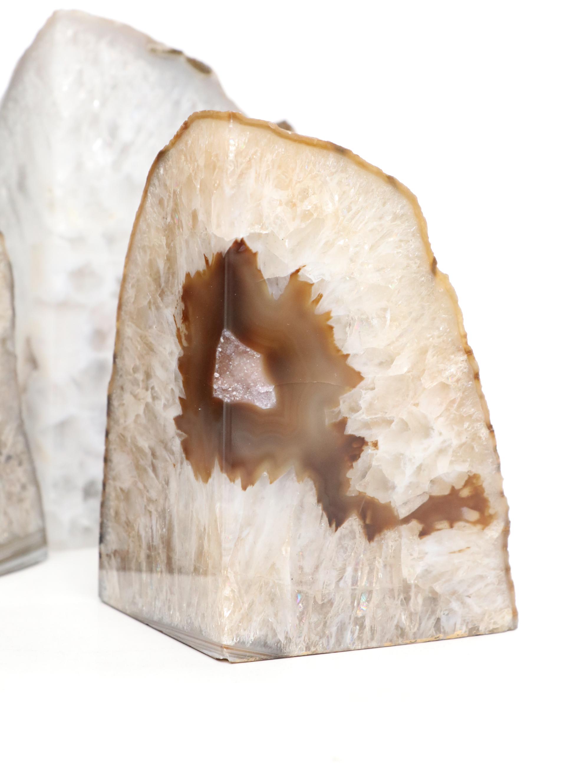 Quartz Geode Polished Bookends