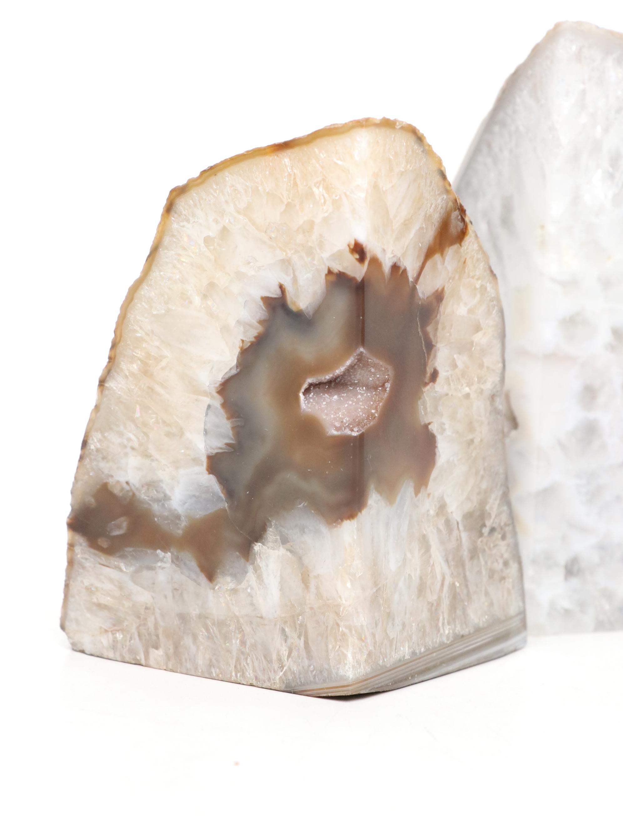 Quartz Geode Polished Bookends