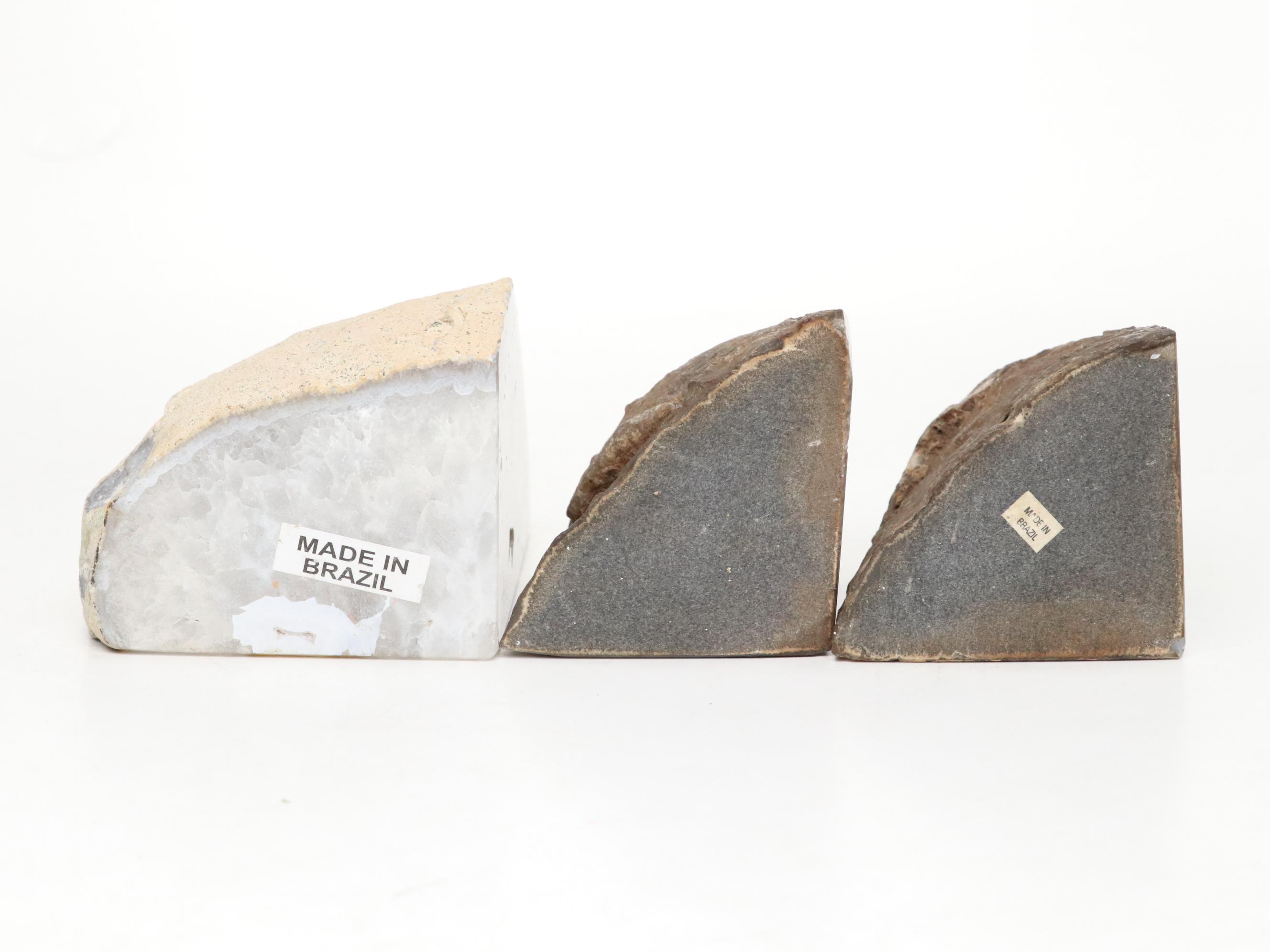 Quartz Geode Polished Bookends