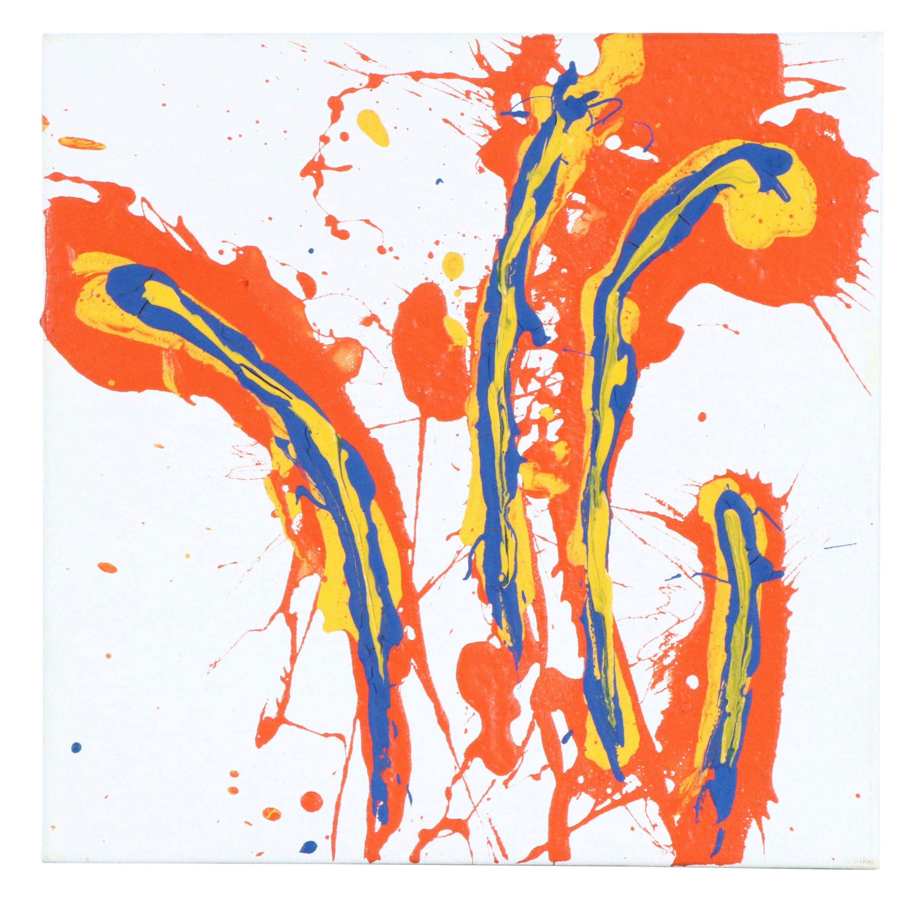 Dick Waller Abstract Expressionistic Acrylic Painting "Contrasts CCCXLIII"