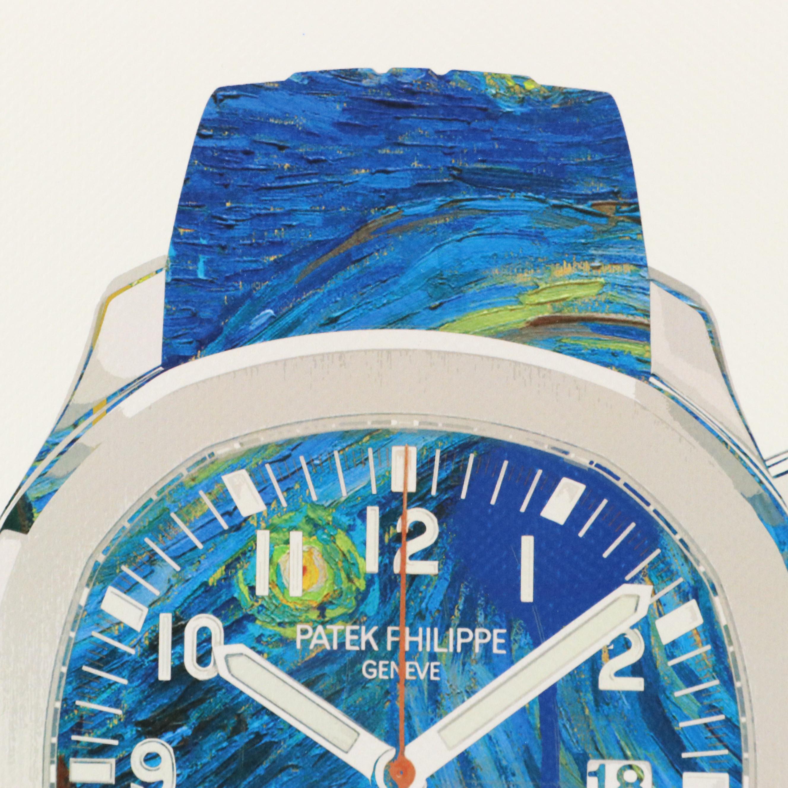 Death NYC Graphic Digital Print of Van Gogh Patek Philippe Watch, 21st Century