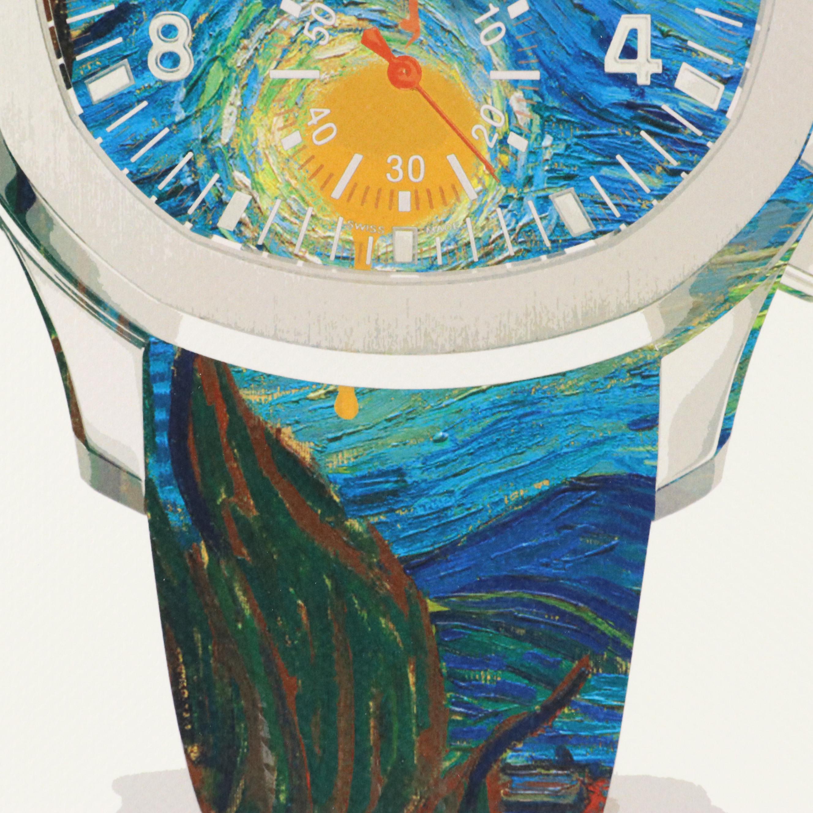 Death NYC Graphic Digital Print of Van Gogh Patek Philippe Watch, 21st Century