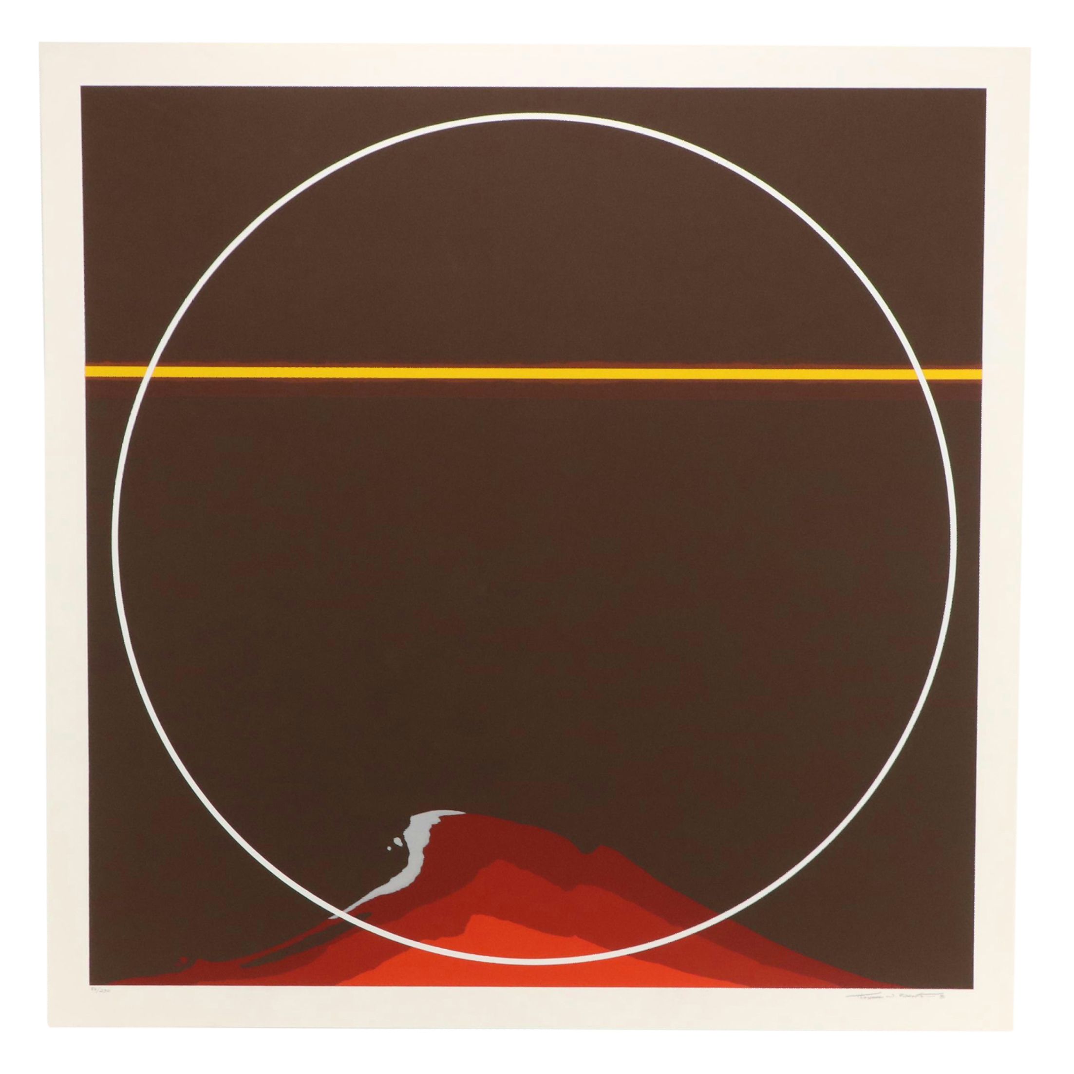 Thomas W. Benton Abstract Serigraph "Red Mountain," 1981