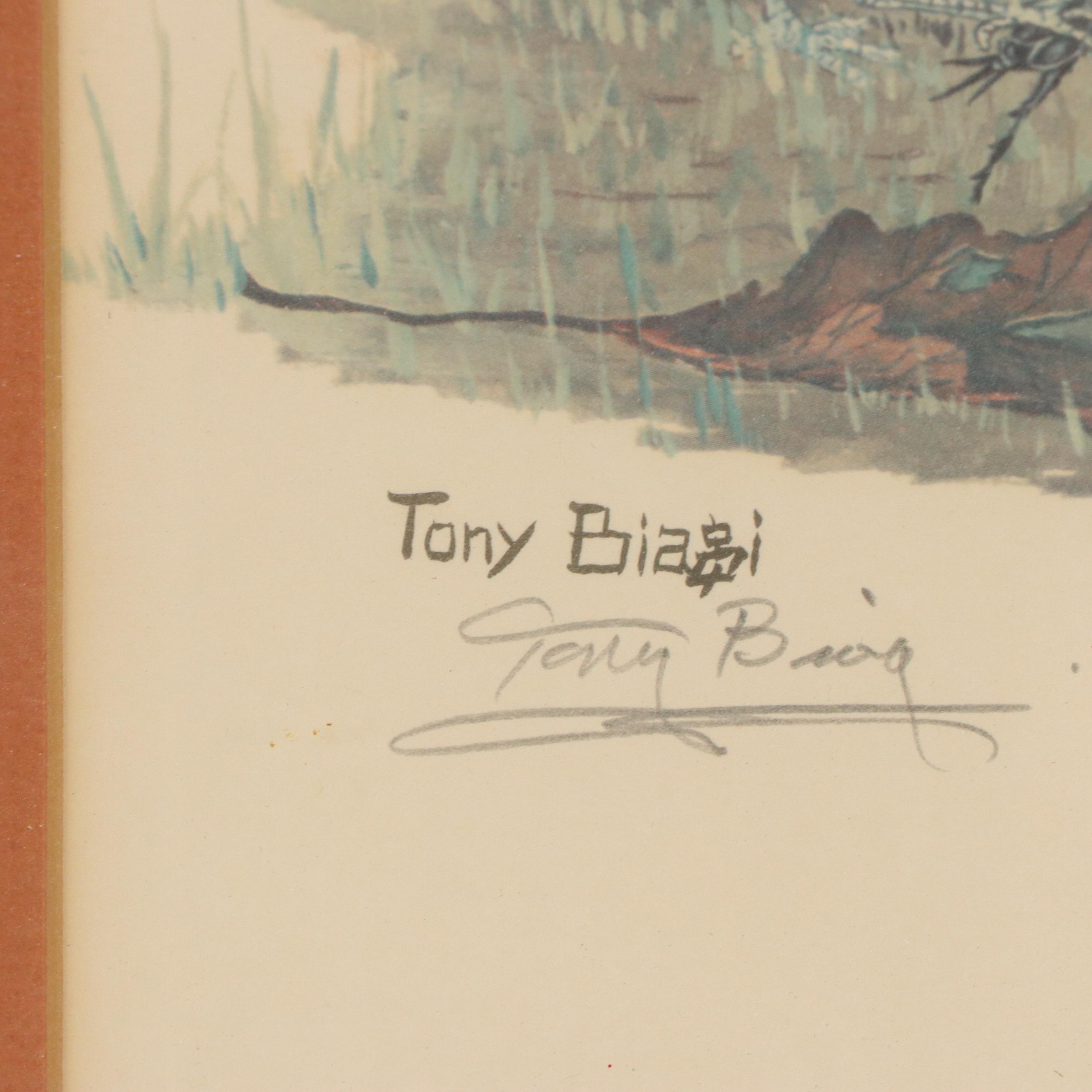 Tony Biagi Offset Lithograph "Bobwhite Quail"