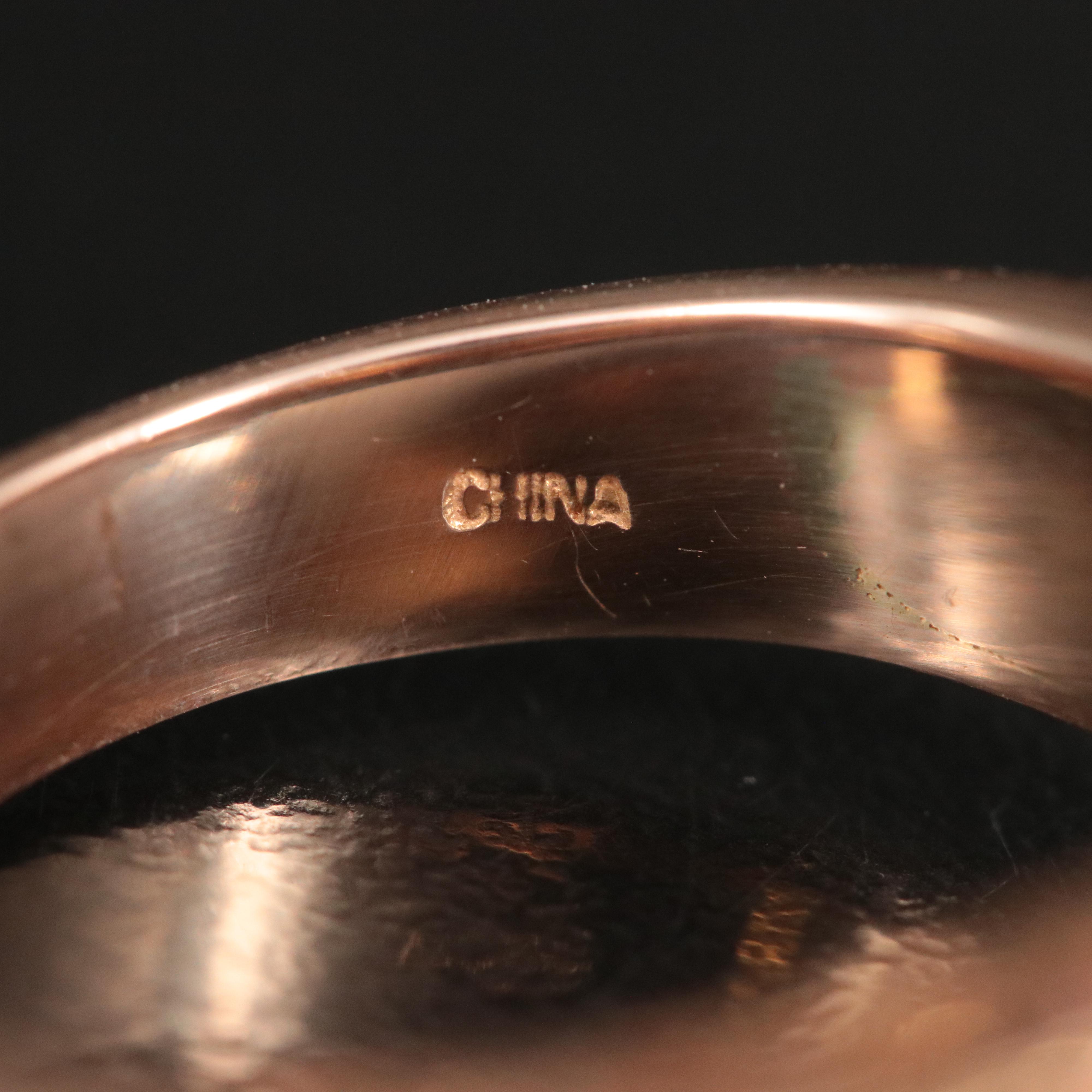 14K Diamond and Pink Sapphire Rose Gold Buckle Ring