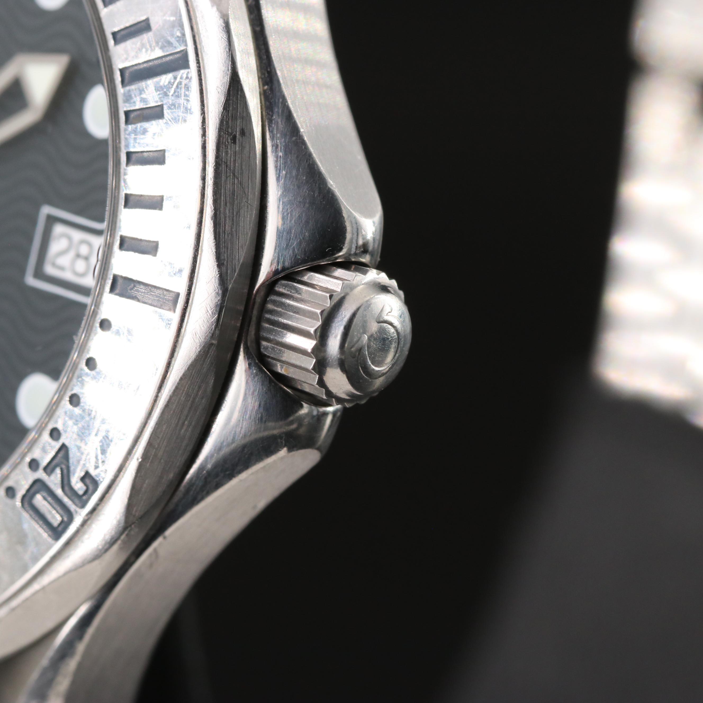 1999 Omega Seamaster Diver 300M Slate Wave Dial Watch