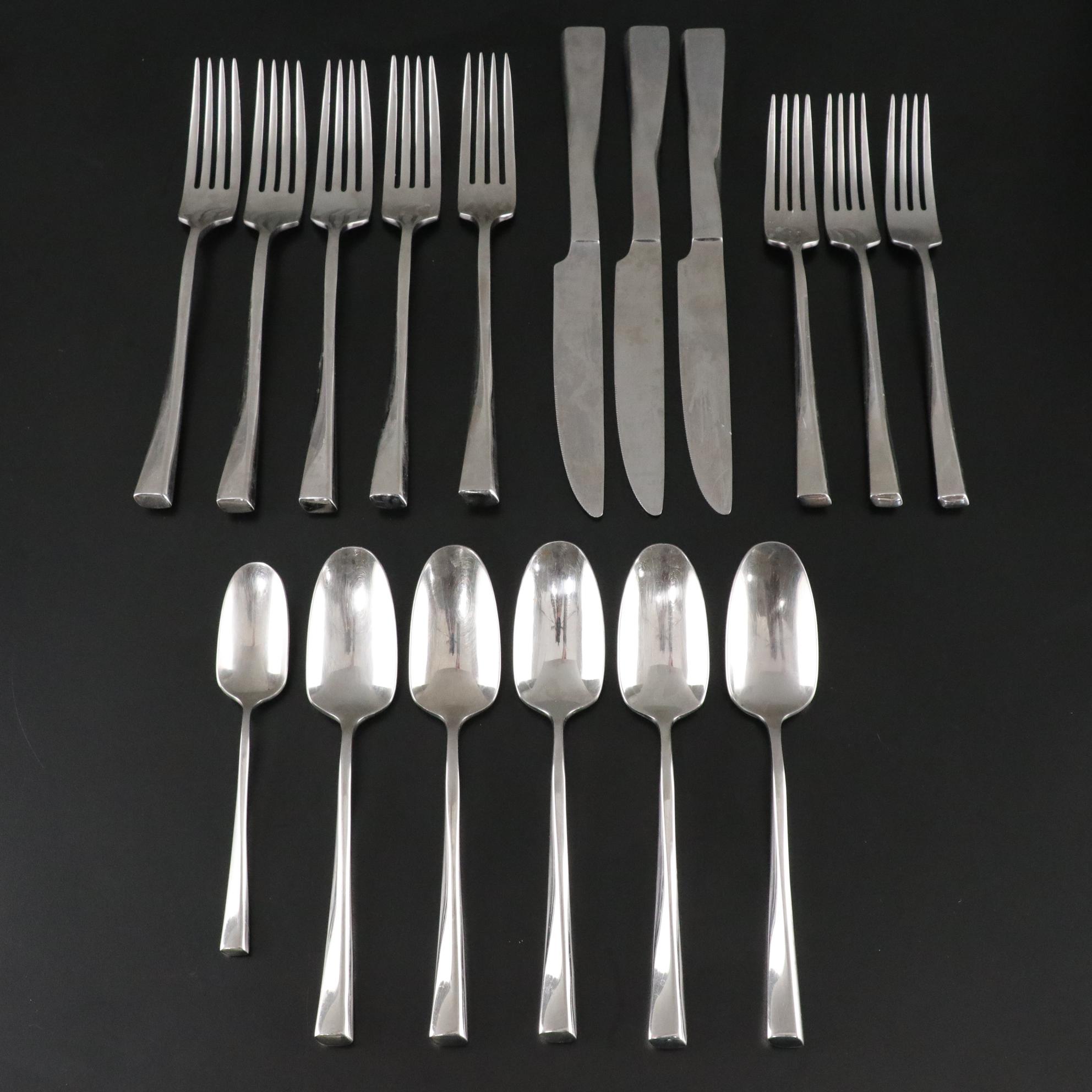 Italian Sambonet "Twist" Stainless Steel Flatware