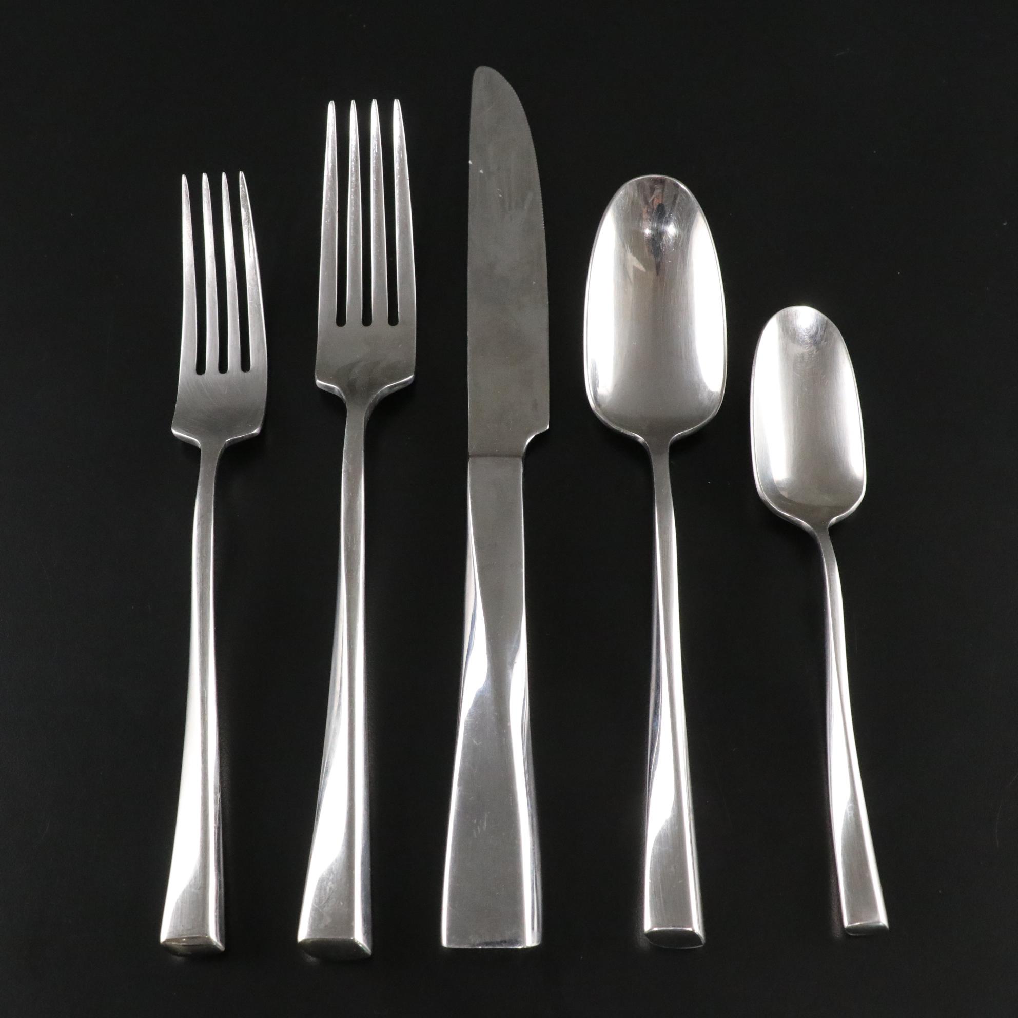 Italian Sambonet "Twist" Stainless Steel Flatware