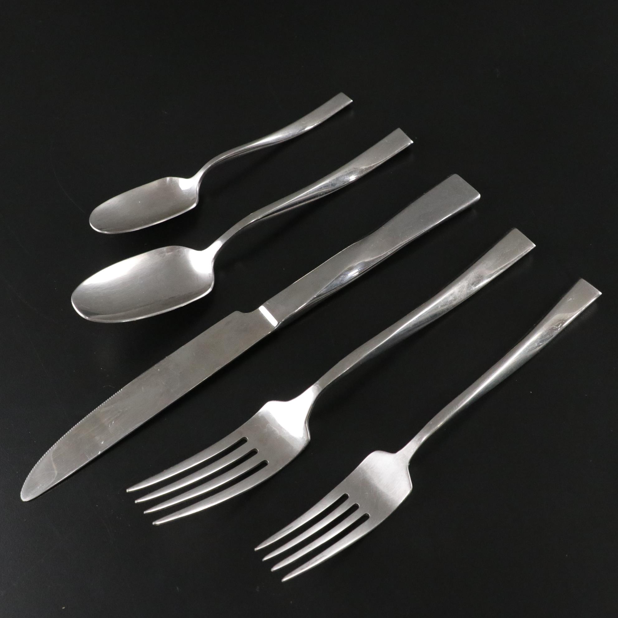 Italian Sambonet "Twist" Stainless Steel Flatware