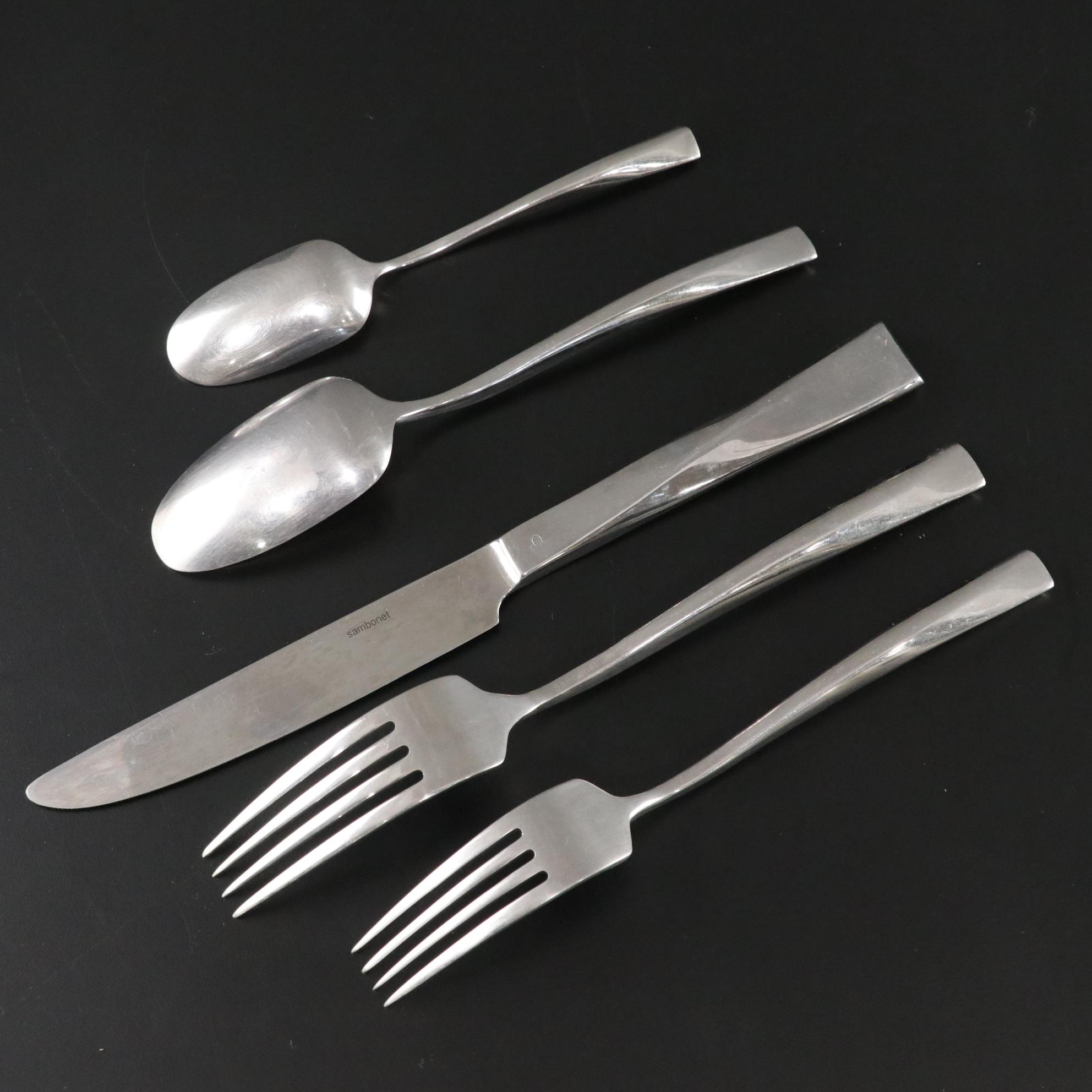 Italian Sambonet "Twist" Stainless Steel Flatware