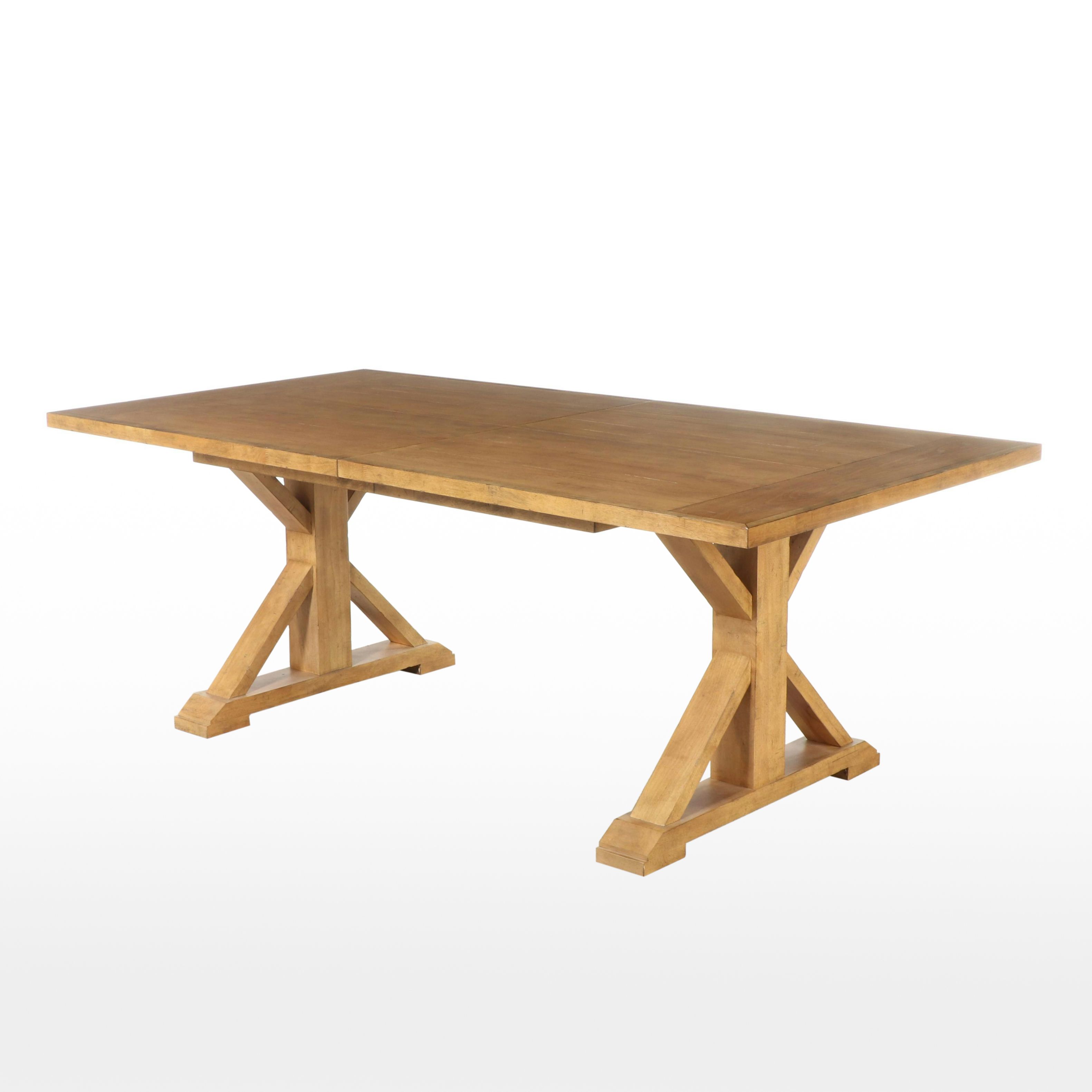 Klaussner Contemporary Farmhouse Style Trestle Dining Table
