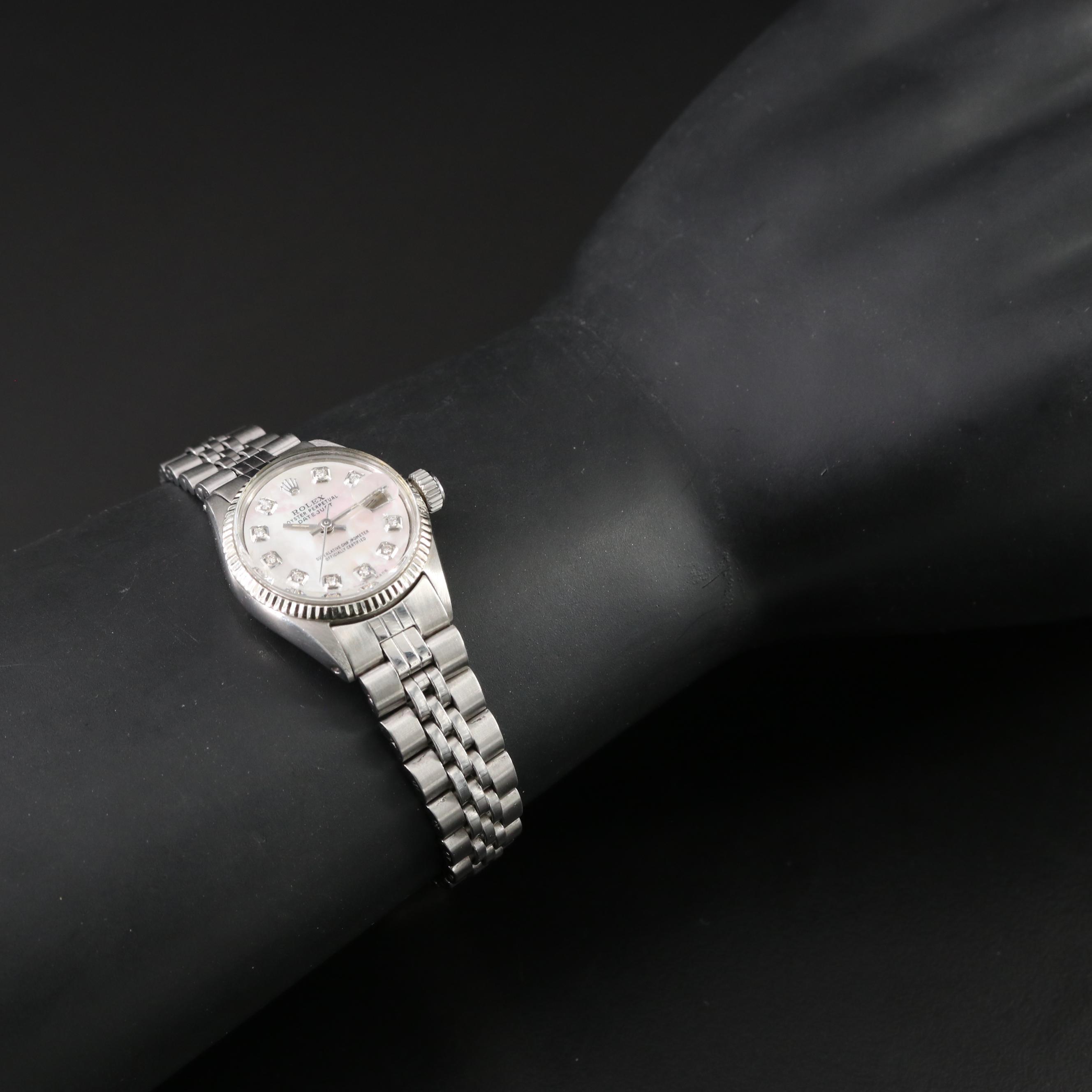 1960 Rolex Custom Mother-of-Pearl, Diamond Dial Datejust Watch