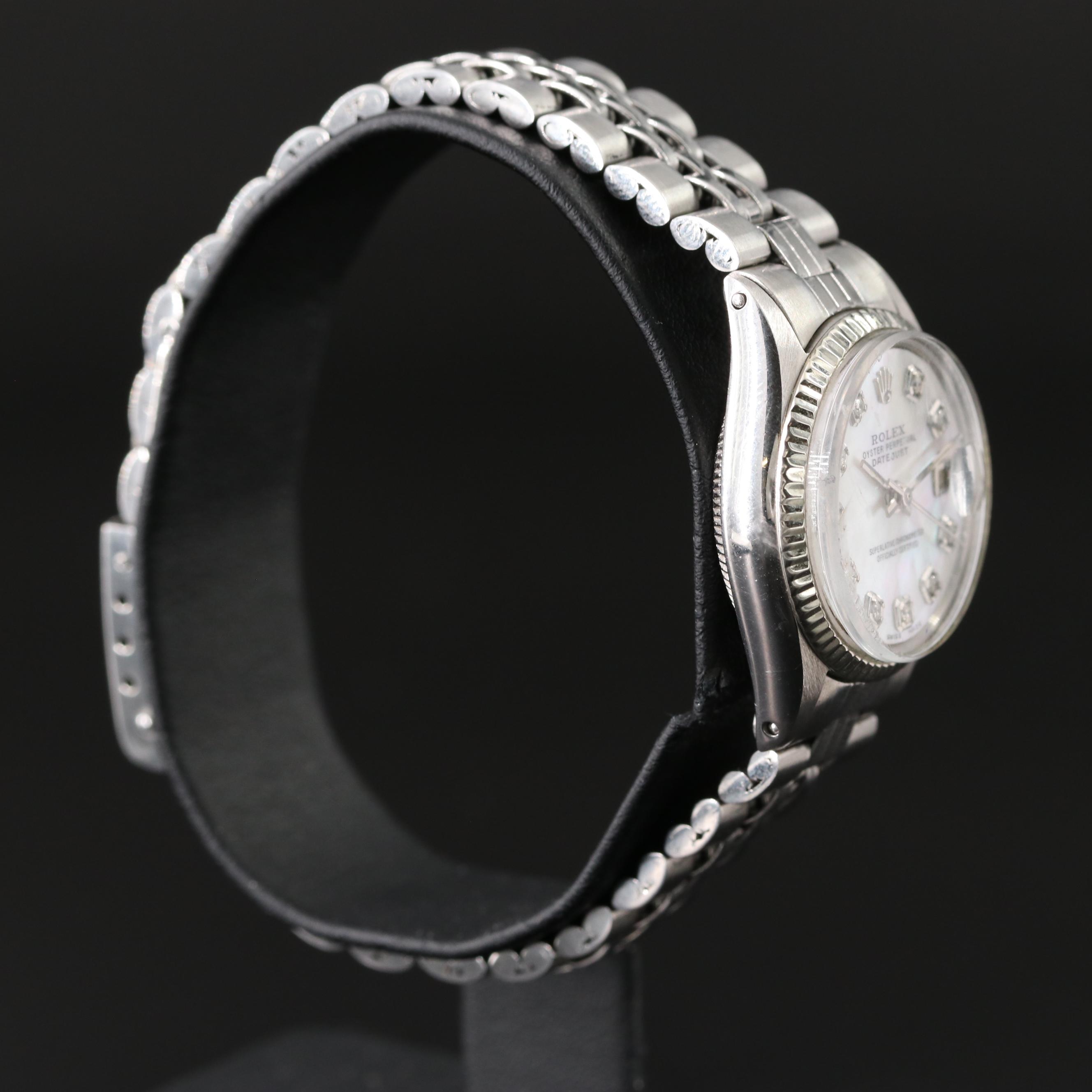 1960 Rolex Custom Mother-of-Pearl, Diamond Dial Datejust Watch