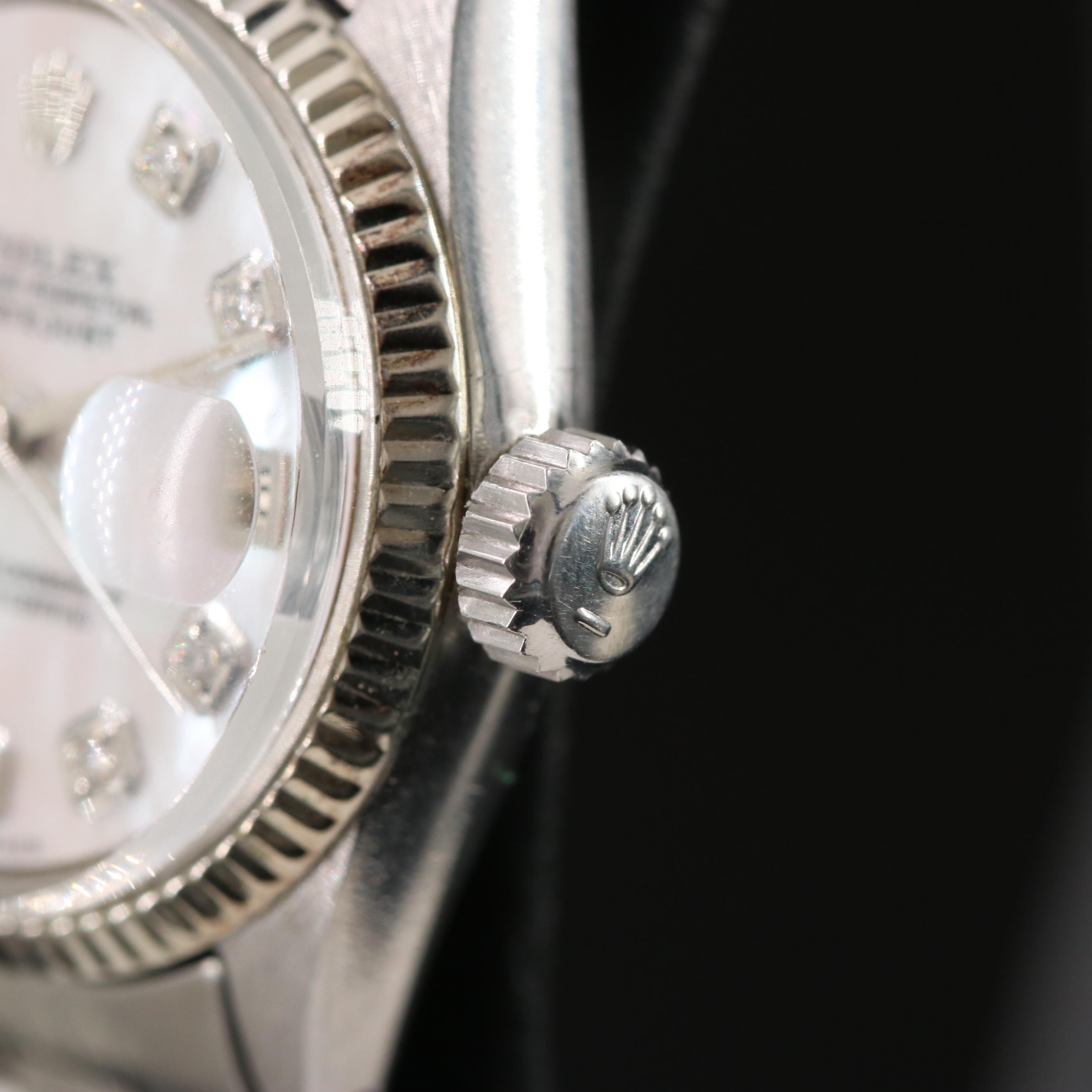 1960 Rolex Custom Mother-of-Pearl, Diamond Dial Datejust Watch
