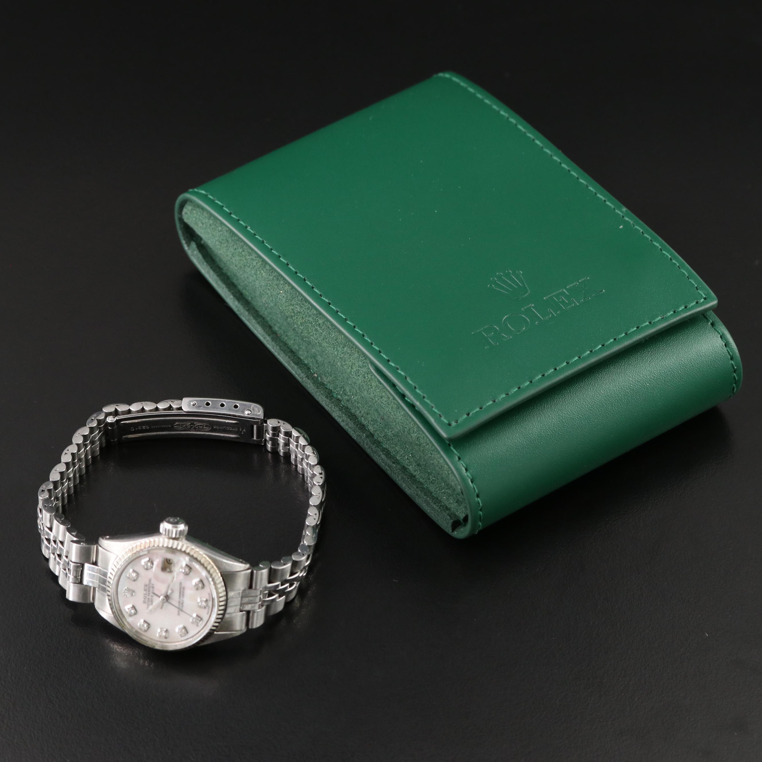 1960 Rolex Custom Mother-of-Pearl, Diamond Dial Datejust Watch