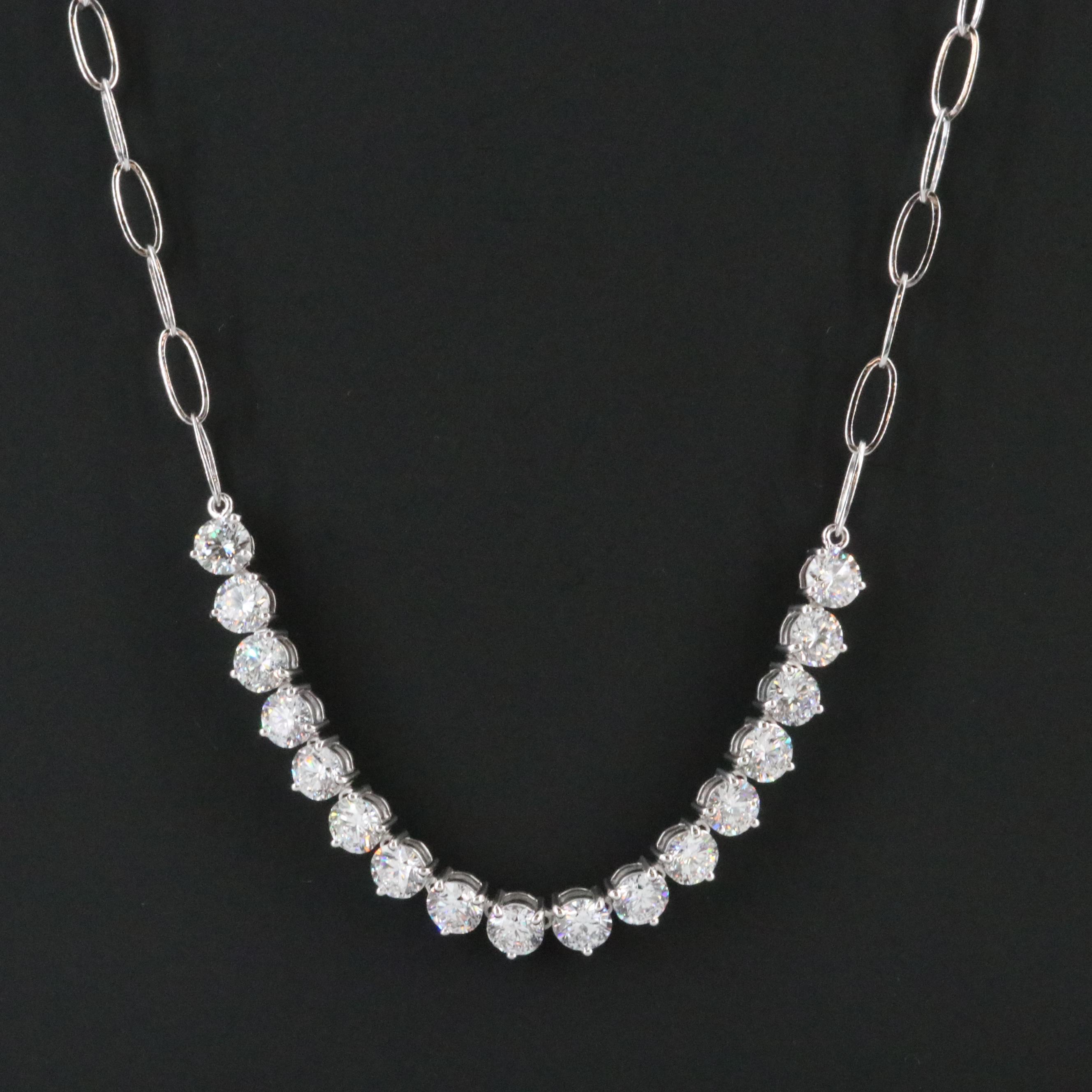 Platinum 7.81 CTW Lab Grown Diamond Necklace