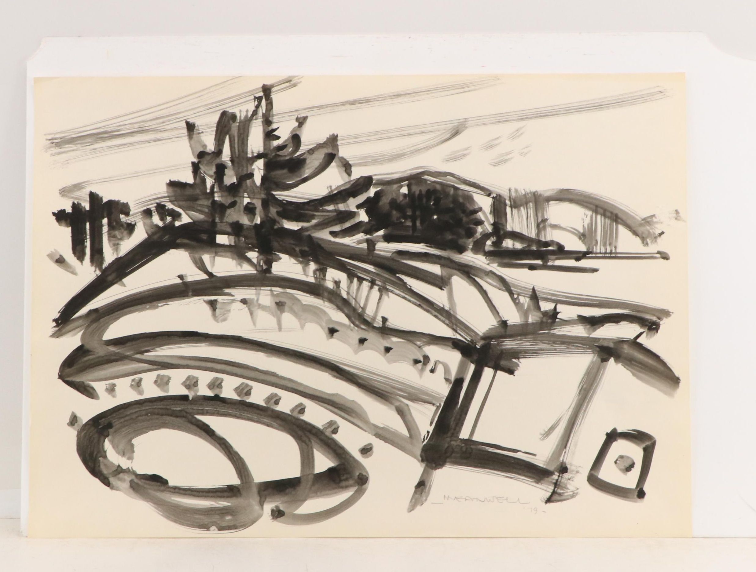 Jack Meanwell Modern Watercolor Landscape, 1979