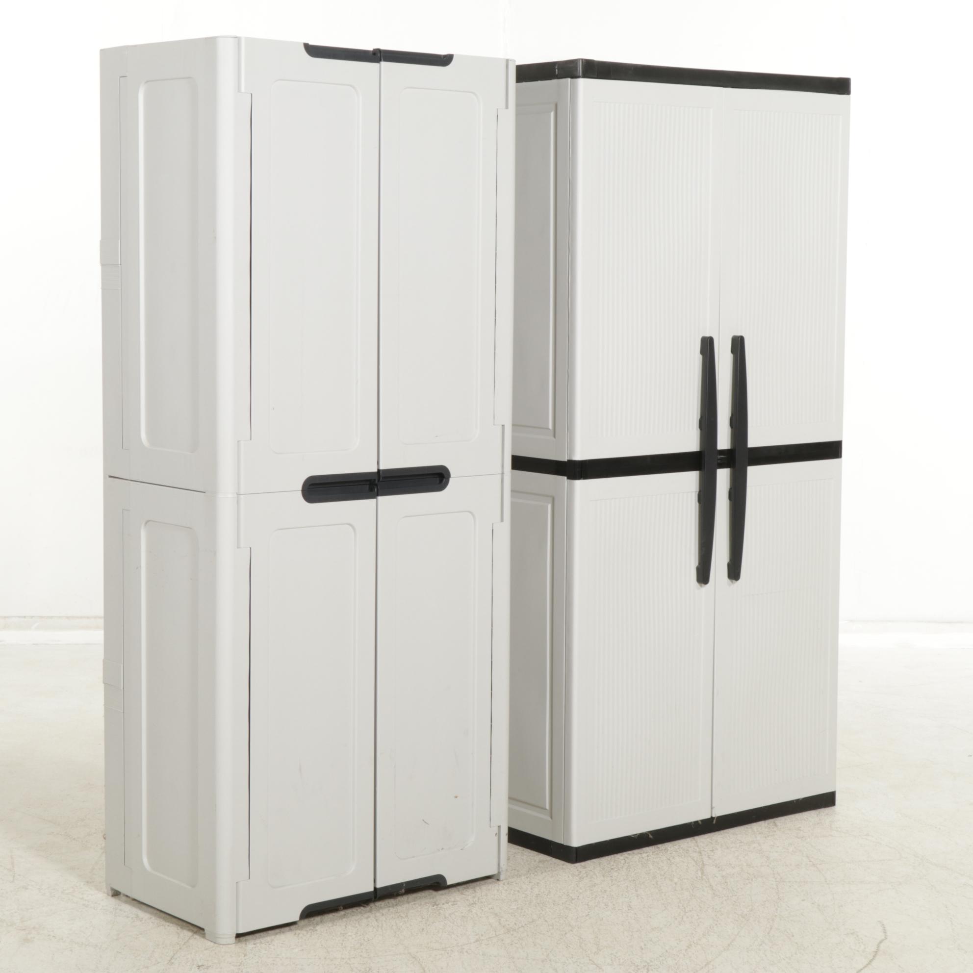 Two Plastic Storage Cabinets