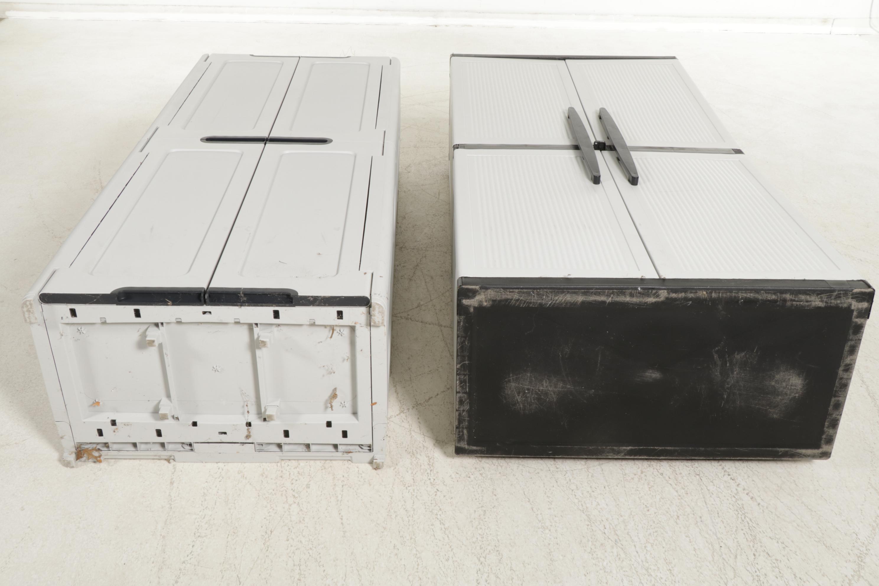 Two Plastic Storage Cabinets