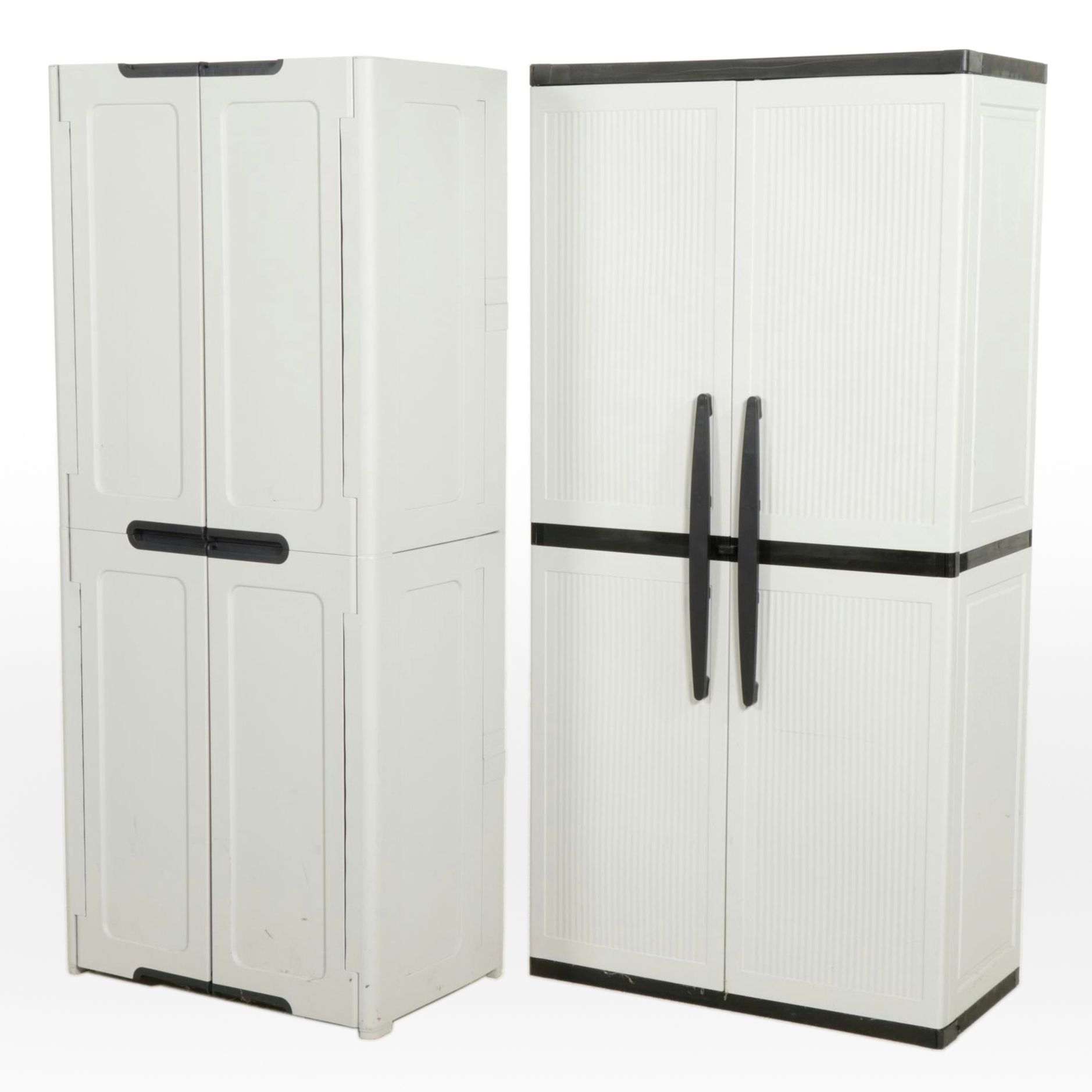 Two Plastic Storage Cabinets