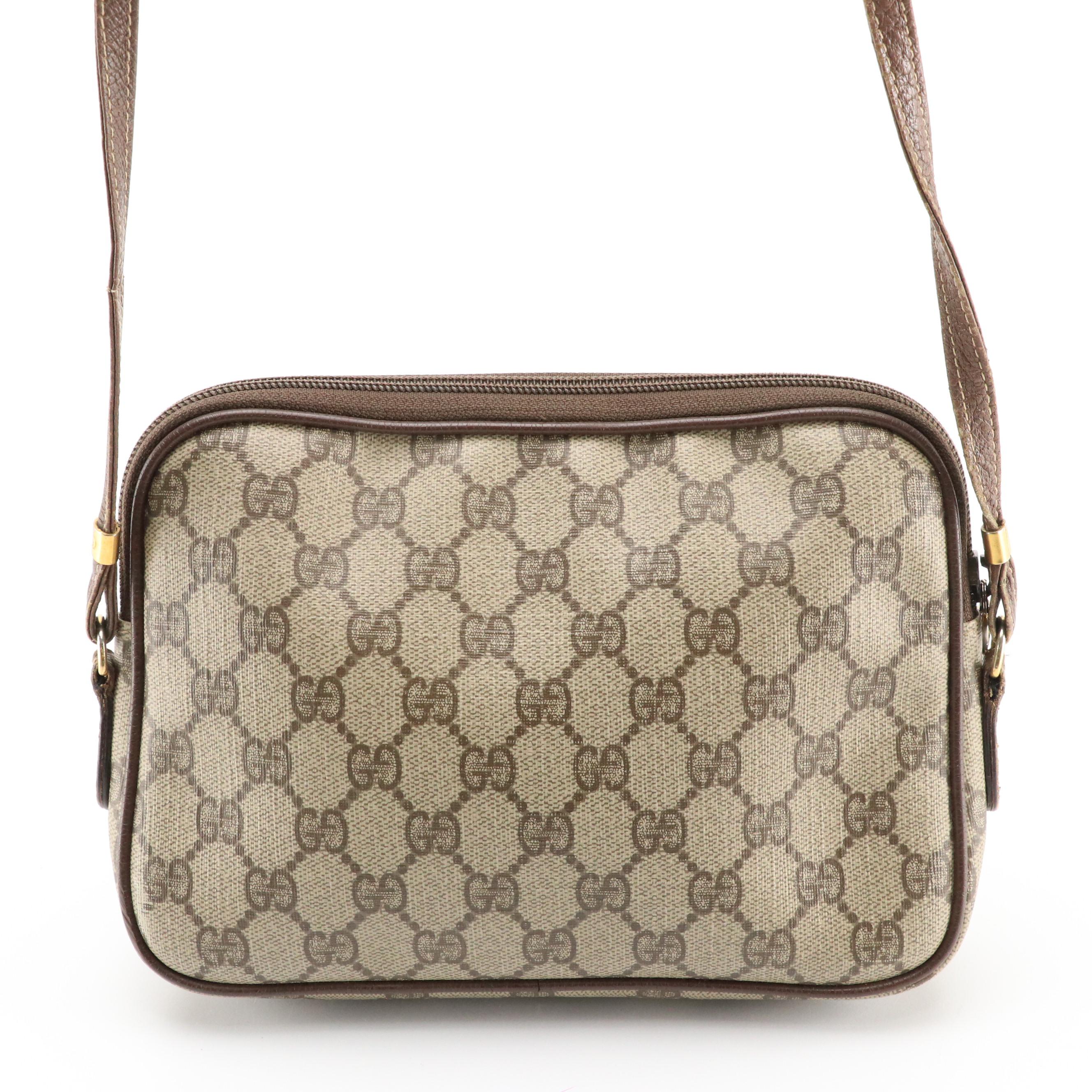 Gucci Interlocking GG Crossbody Bag in GG Supreme Canvas/Cinghiale Leather