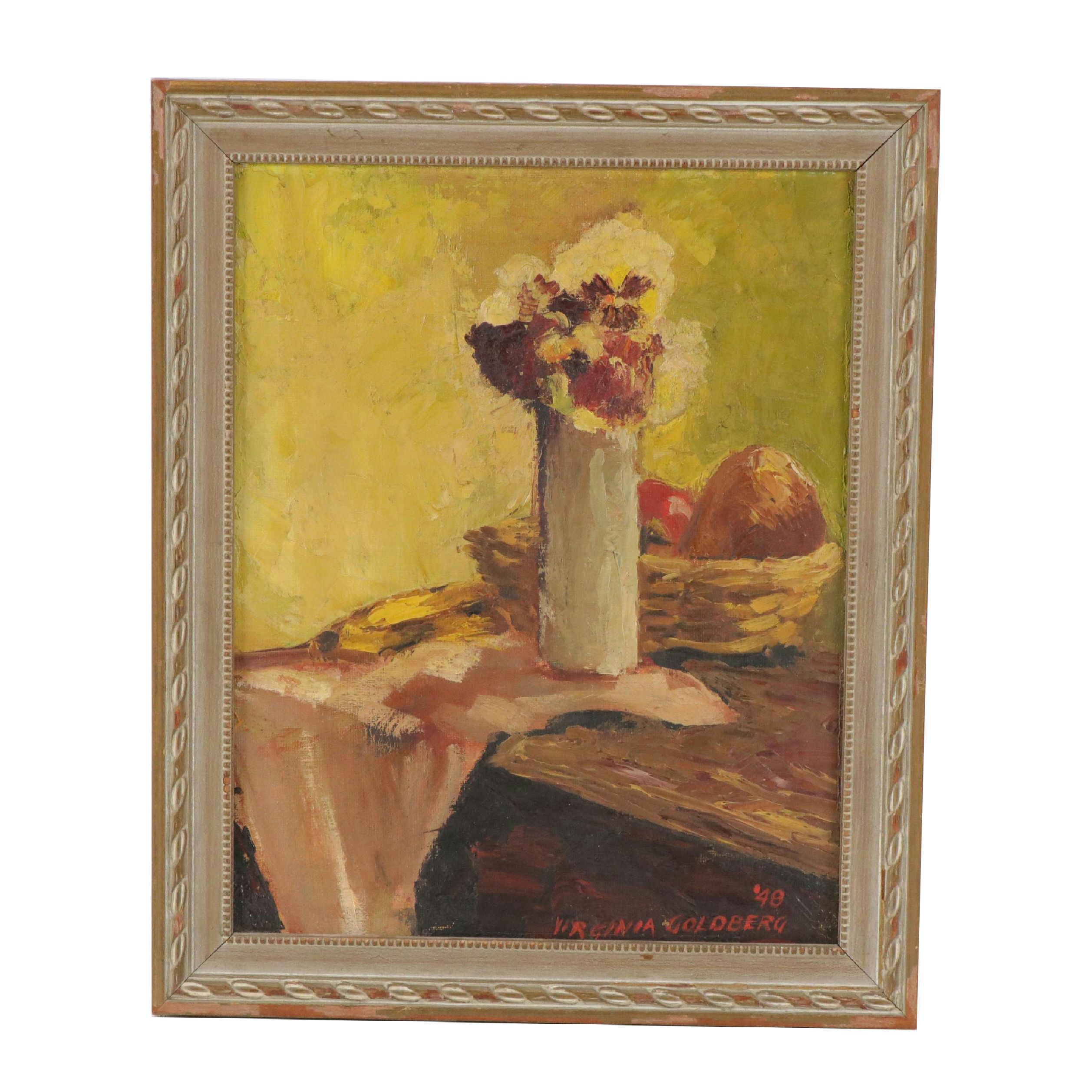 Virginia Goldbert Still Life Oil Painting, 1948