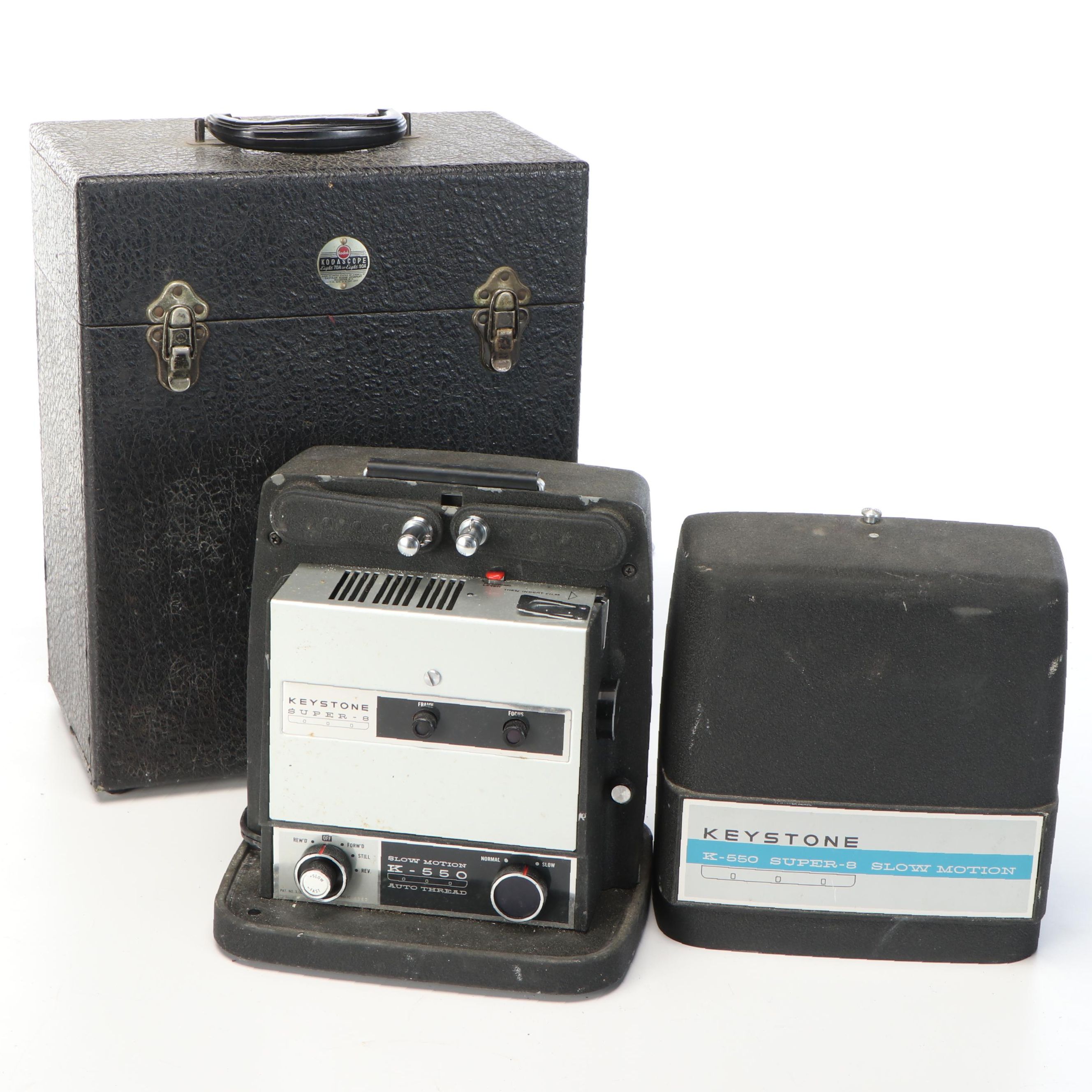 Keystone K-550 Super-8 with Kodak Kodascope Eight 70A Projector