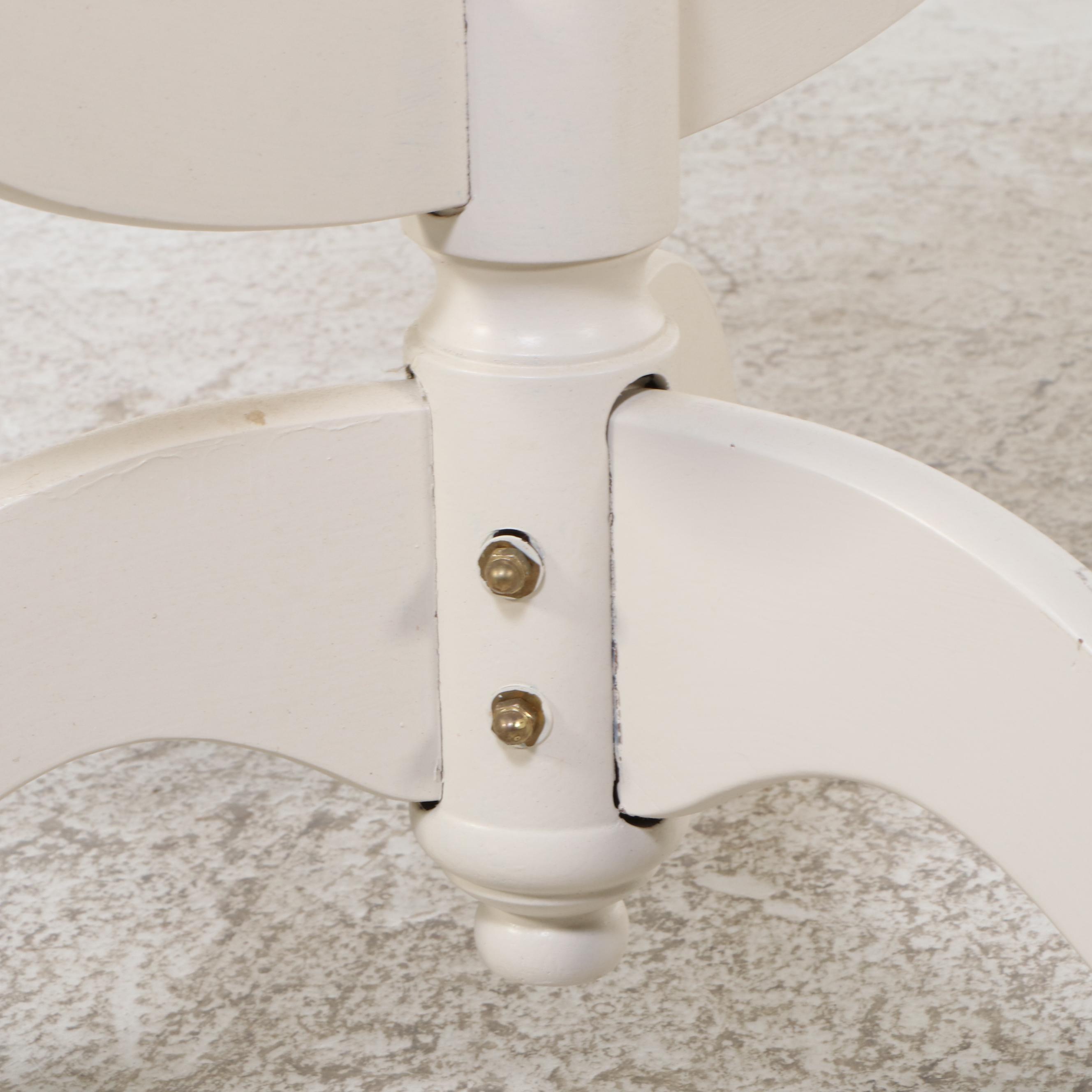 Colonial Style White-Painted Cheval Mirror