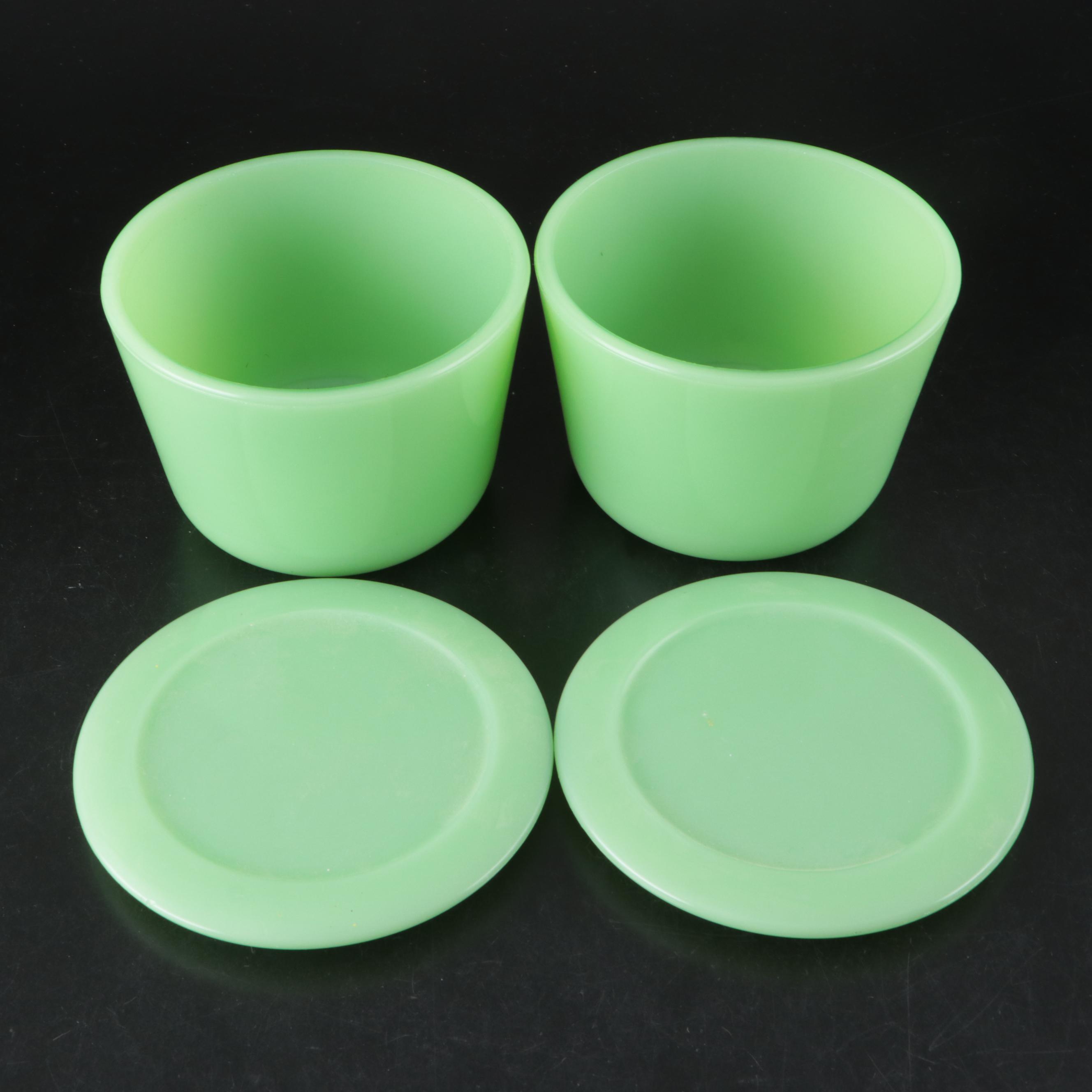 McKee Jadeite Canisters and Other Uranium Glass Canisters, Mid-20th Century