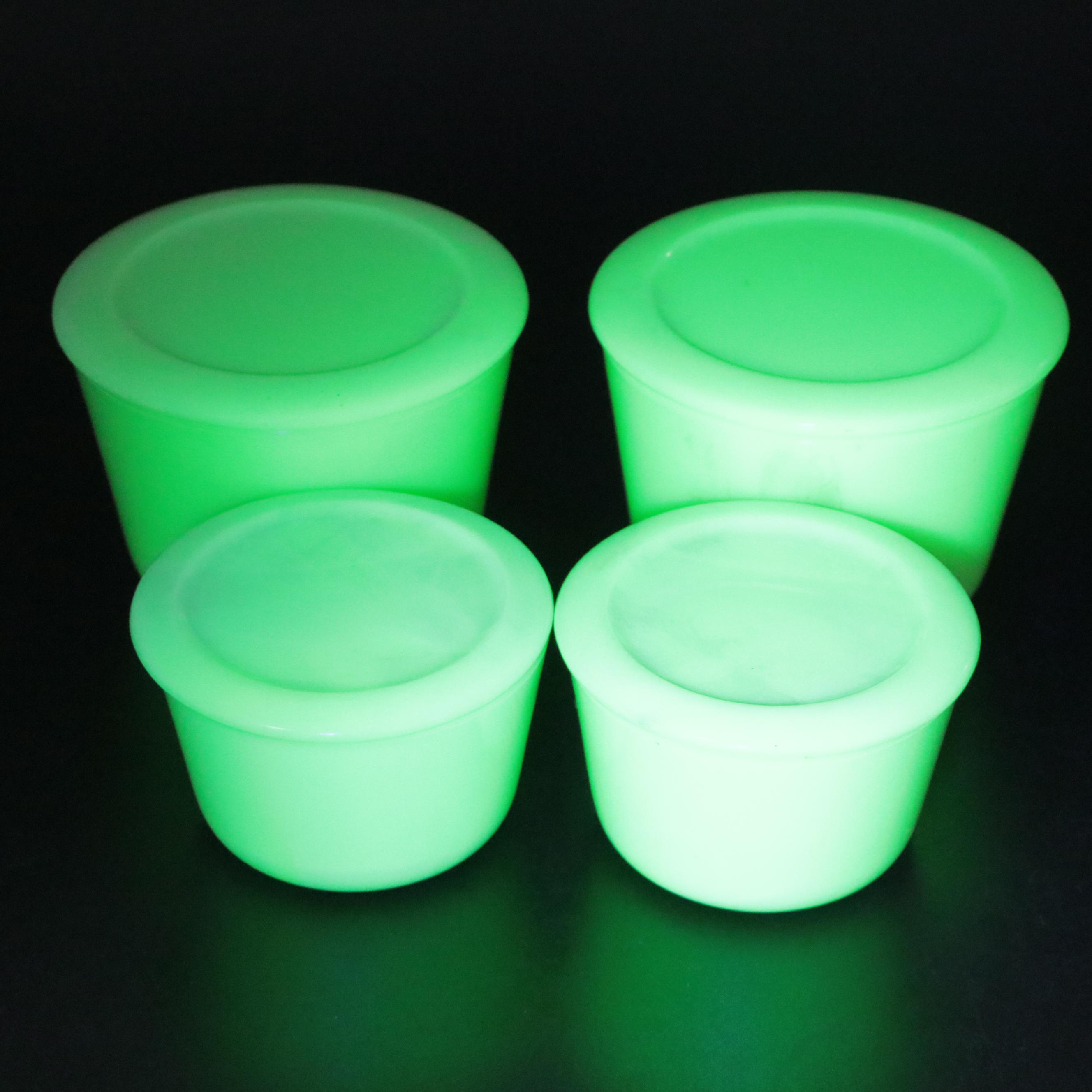 McKee Jadeite Canisters and Other Uranium Glass Canisters, Mid-20th Century