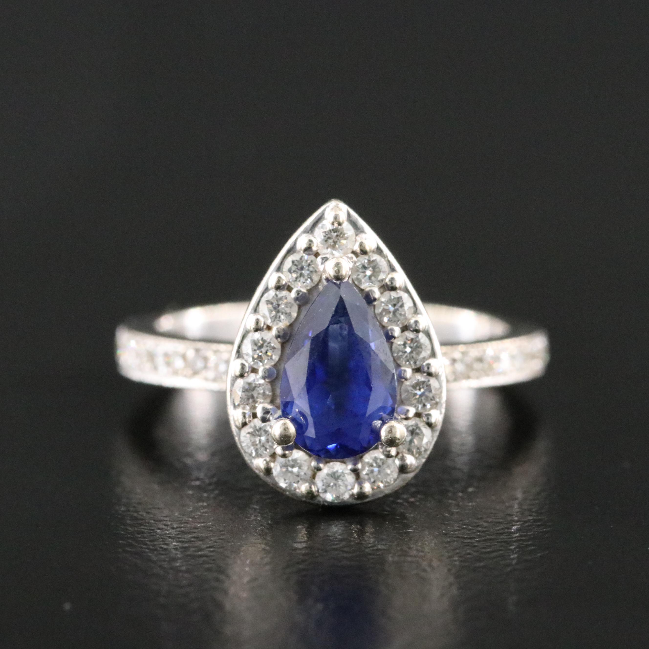 14K Sapphire and 0.40 CTW Diamond Ring