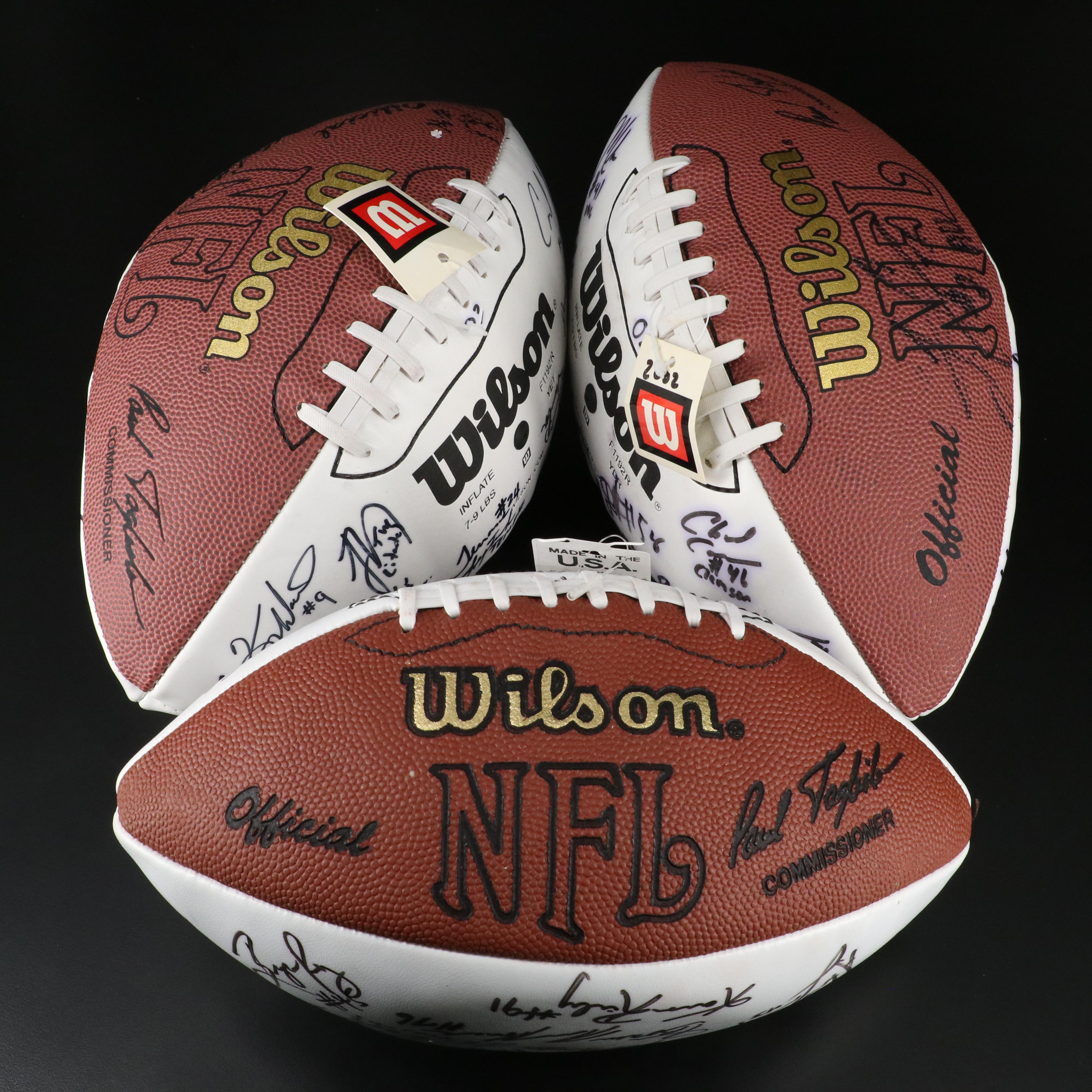 2001, 2002, and 2003 Signed NFL Draft Class Footballs with James Harrison & More