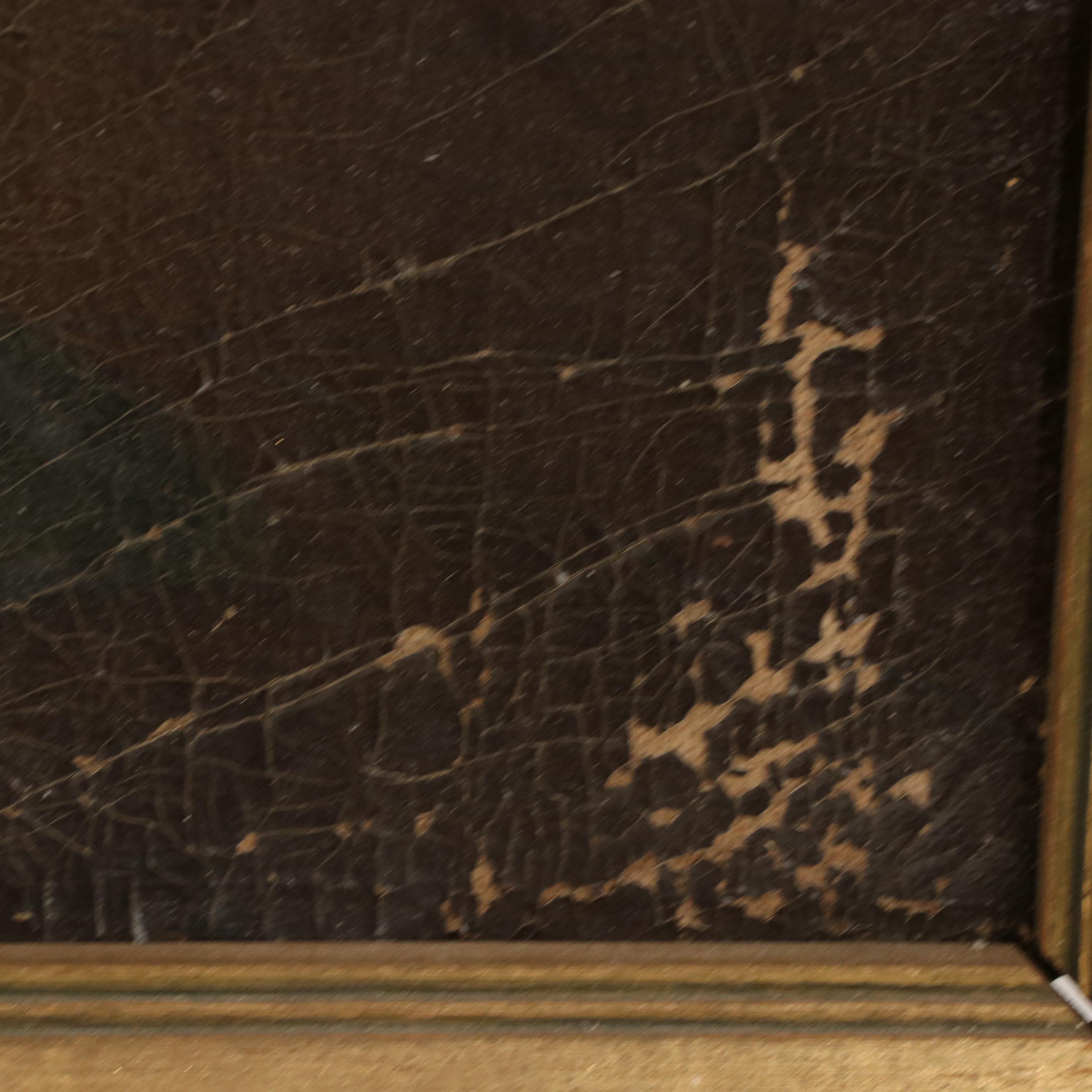 Oil Painting After Theobald von Oër "The first reading of Schiller's 'Robbers'"