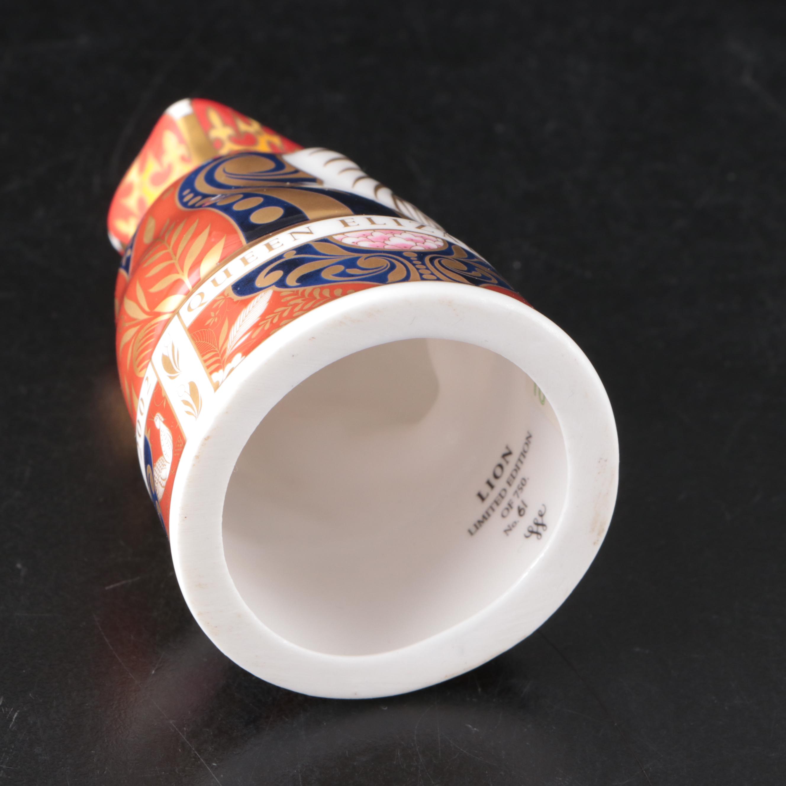 Royal Worcester Limited Edition "Candle Snuffers" Porcelain Lion with More