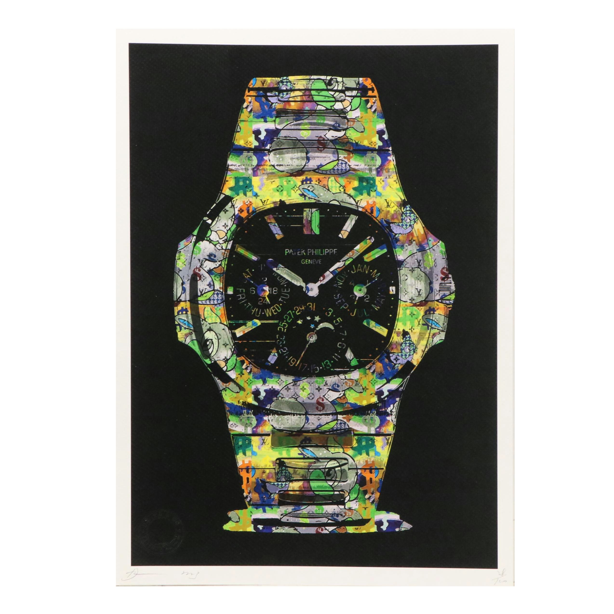 Death NYC Graphic Digital Print Featuring Wristwatch," 2023