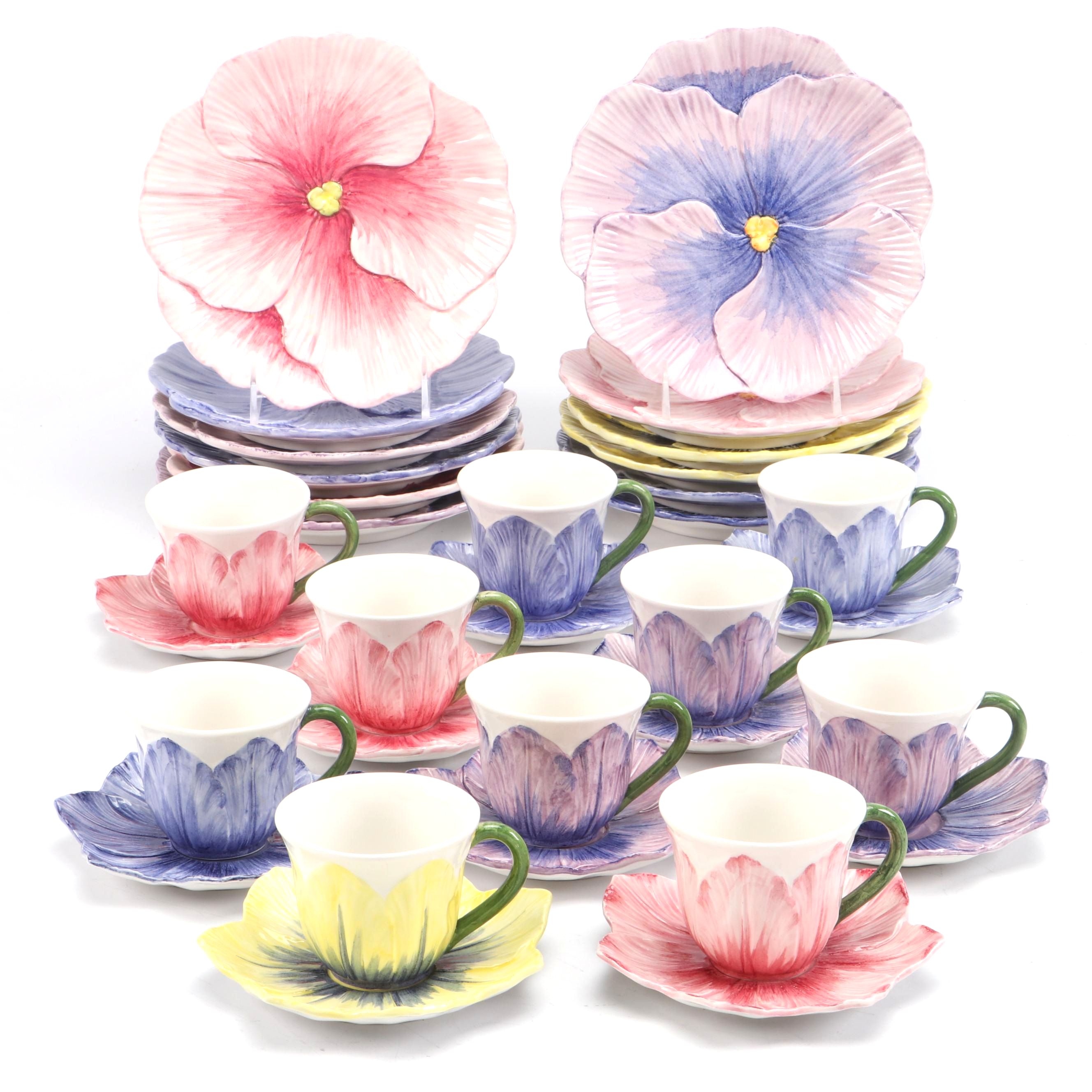 Italian Vietri "Viola" Ceramic Dinnerware