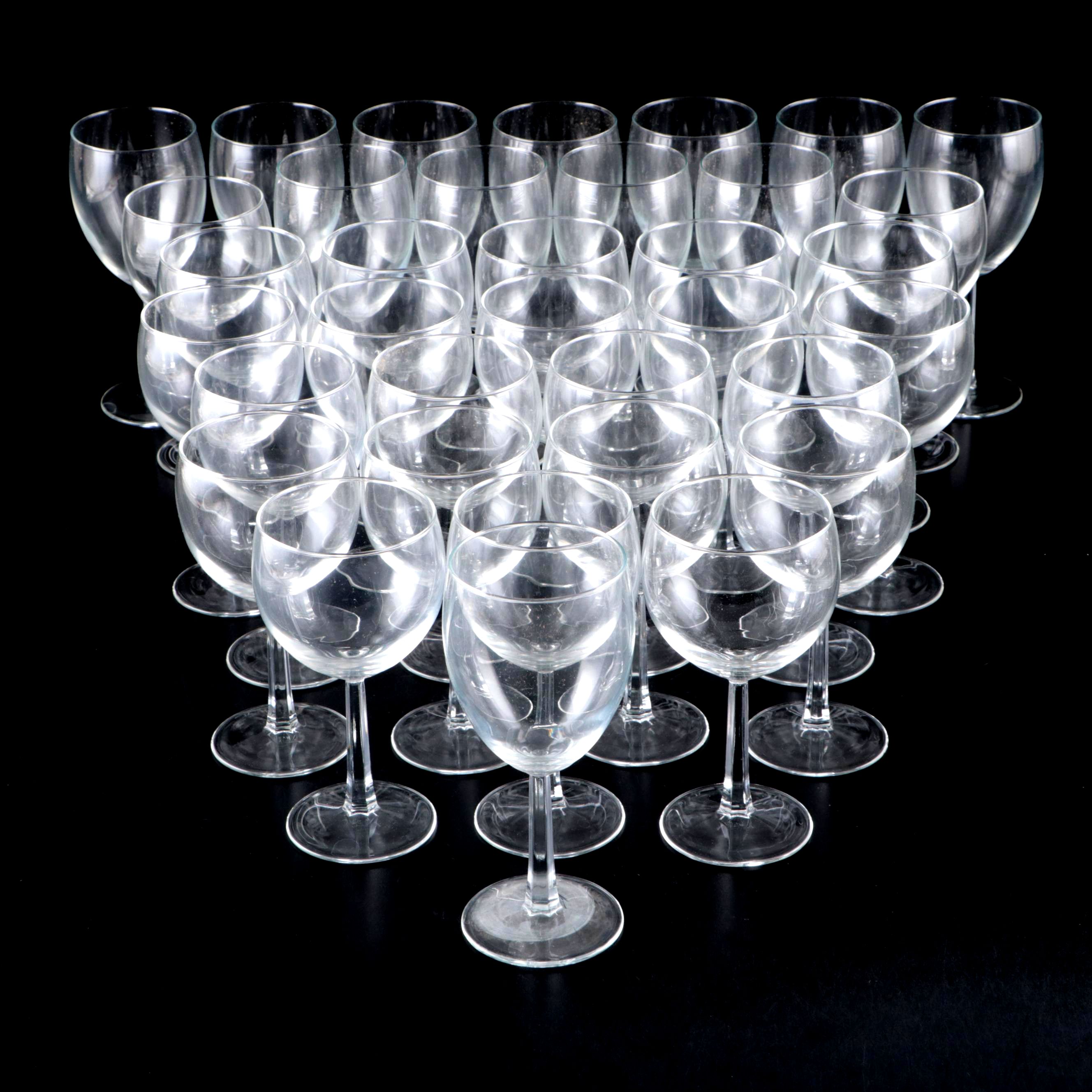 Contemporary Clear Red and White Wine Glasses