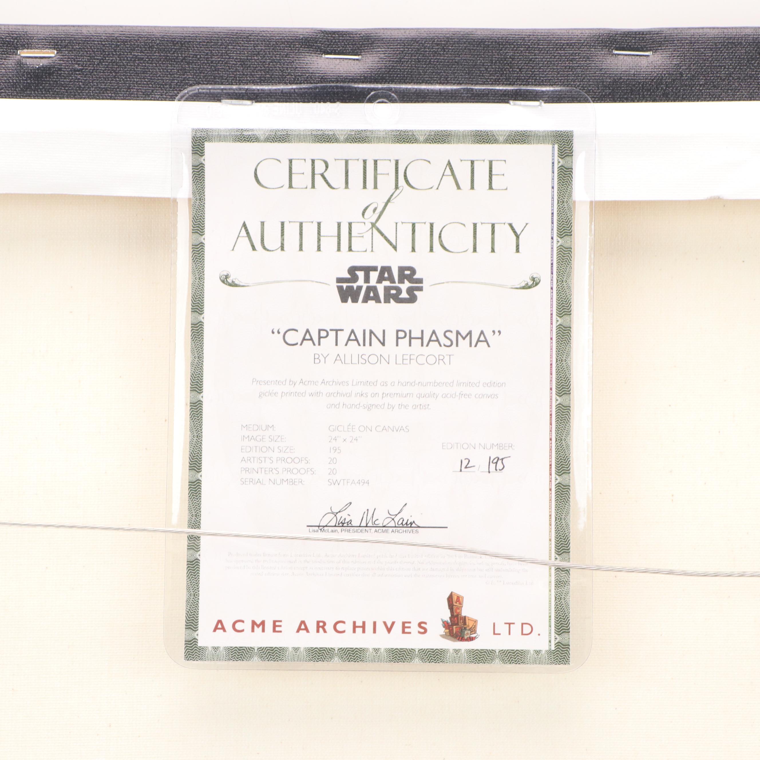 Allison Lefcort Star Wars Giclée "Captain Phasma," 21st Century