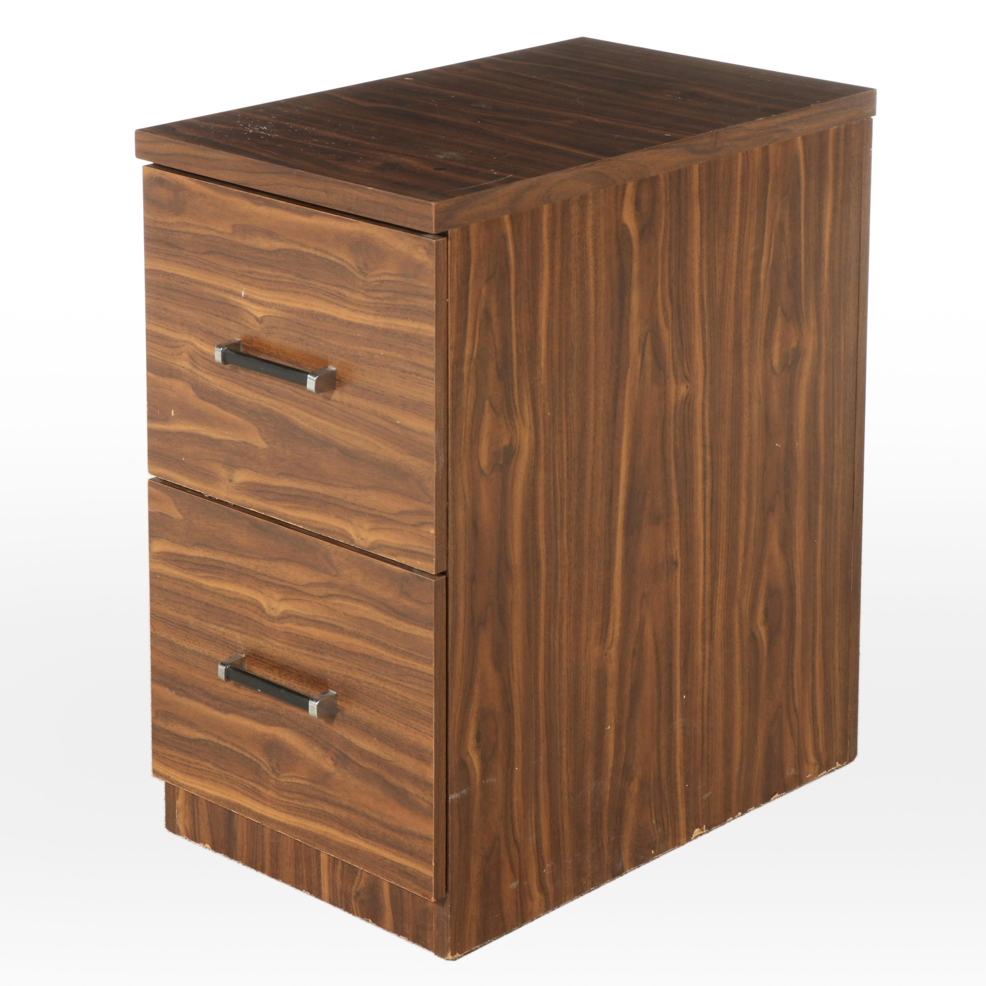 Modernist Style Laminate Two-Drawer Filing Cabinet, Mid to Late 20th Century
