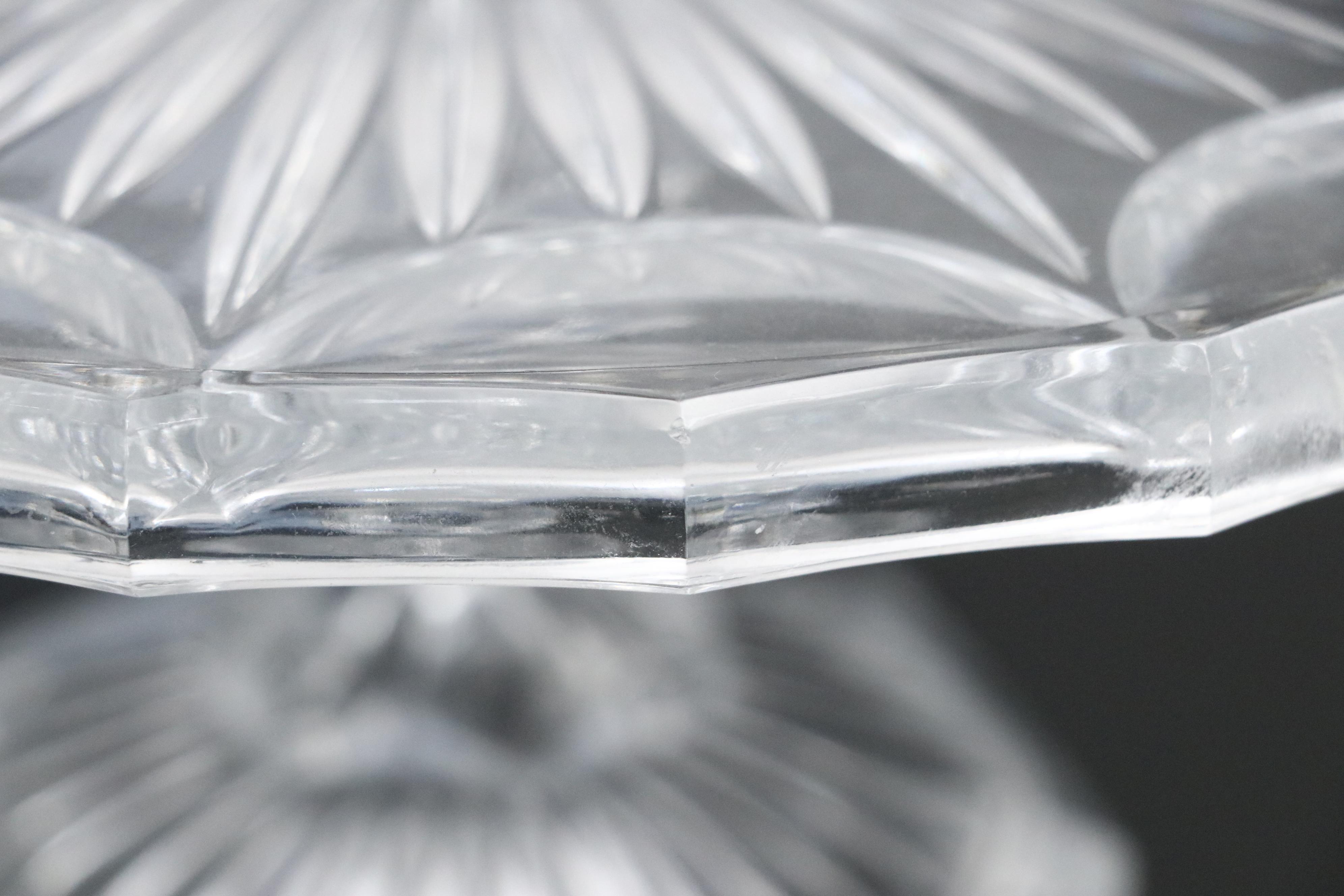 Pair of Cambridge Blue Frosted Glass Candle Holders and EAPG Cake Stand