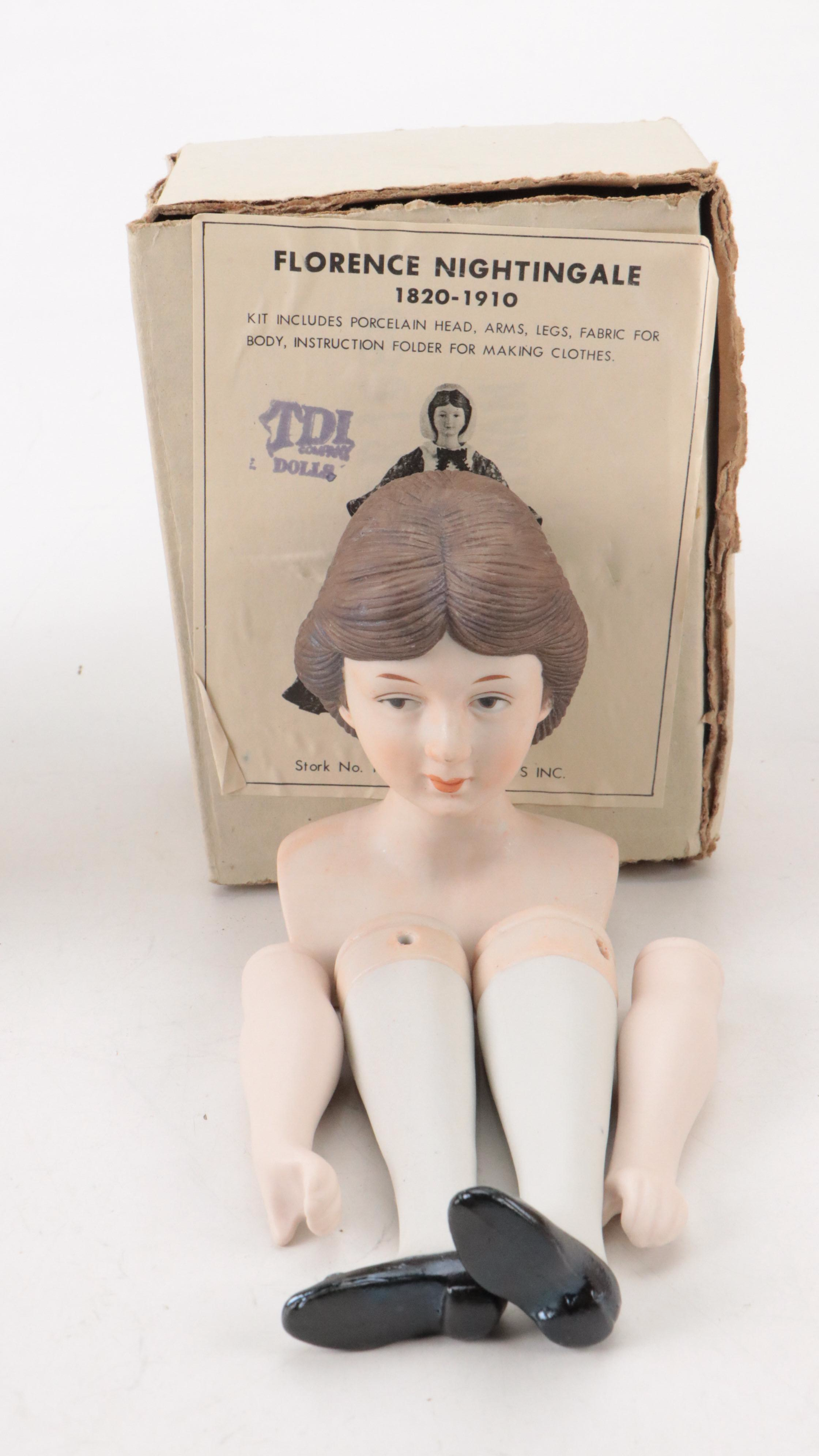 TDI Co. "Florence Nightingale" and Yield House "Jenny Lind" Porcelain Doll Parts